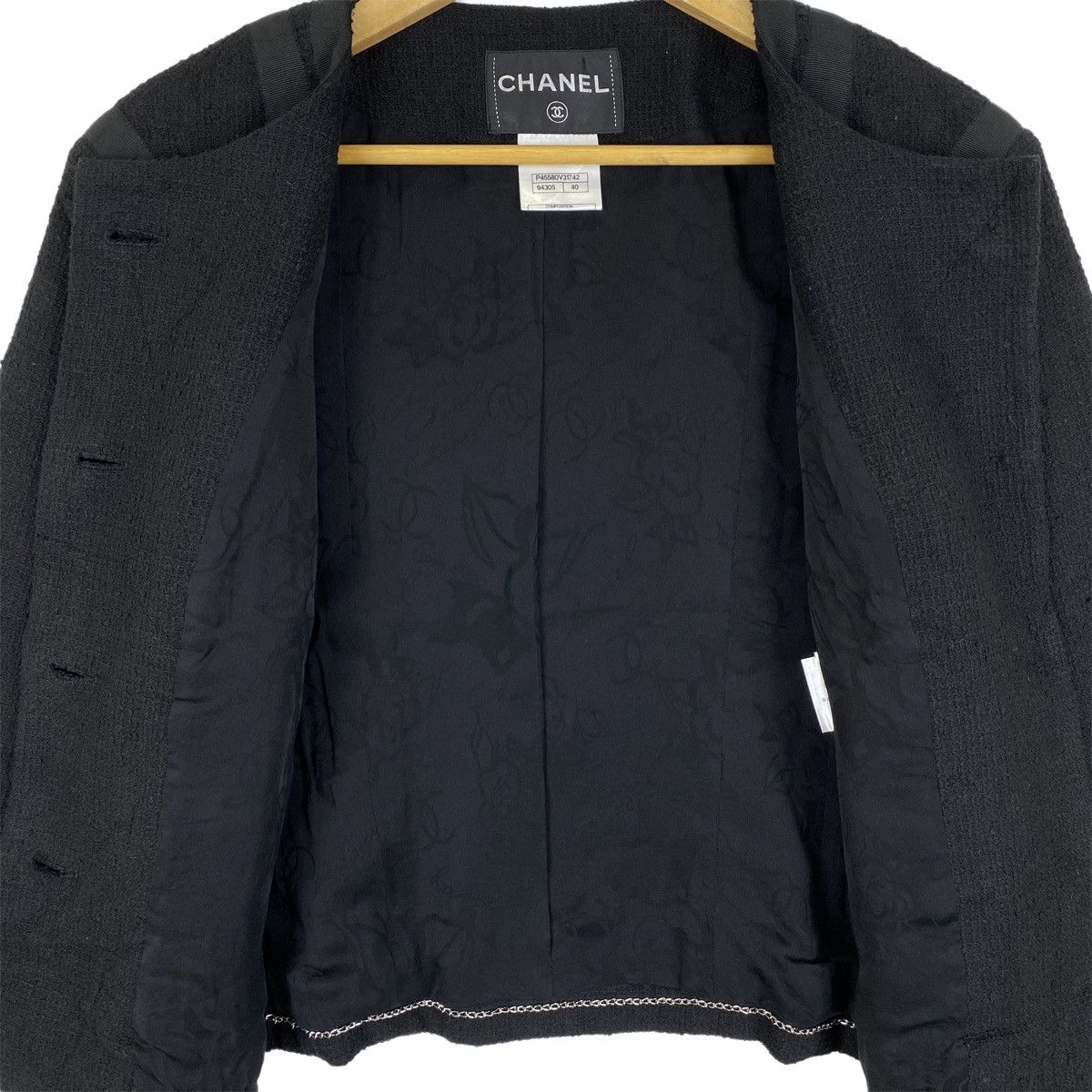 Chanel CHANEL 2013 Spring Summer Black Tweed Coat Jacket Size M / US 6-8 / IT 42-44 - 6 Thumbnail