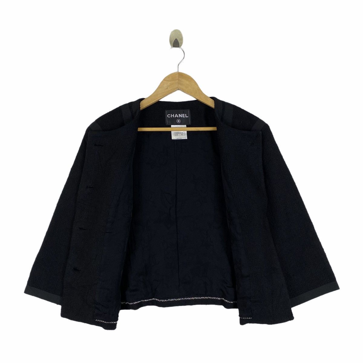 Chanel CHANEL 2013 Spring Summer Black Tweed Coat Jacket Size M / US 6-8 / IT 42-44 - 3 Thumbnail