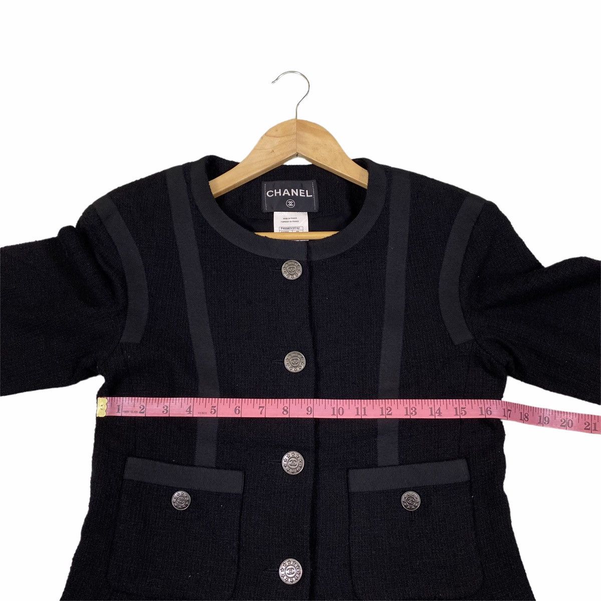 Chanel CHANEL 2013 Spring Summer Black Tweed Coat Jacket Size M / US 6-8 / IT 42-44 - 16 Thumbnail