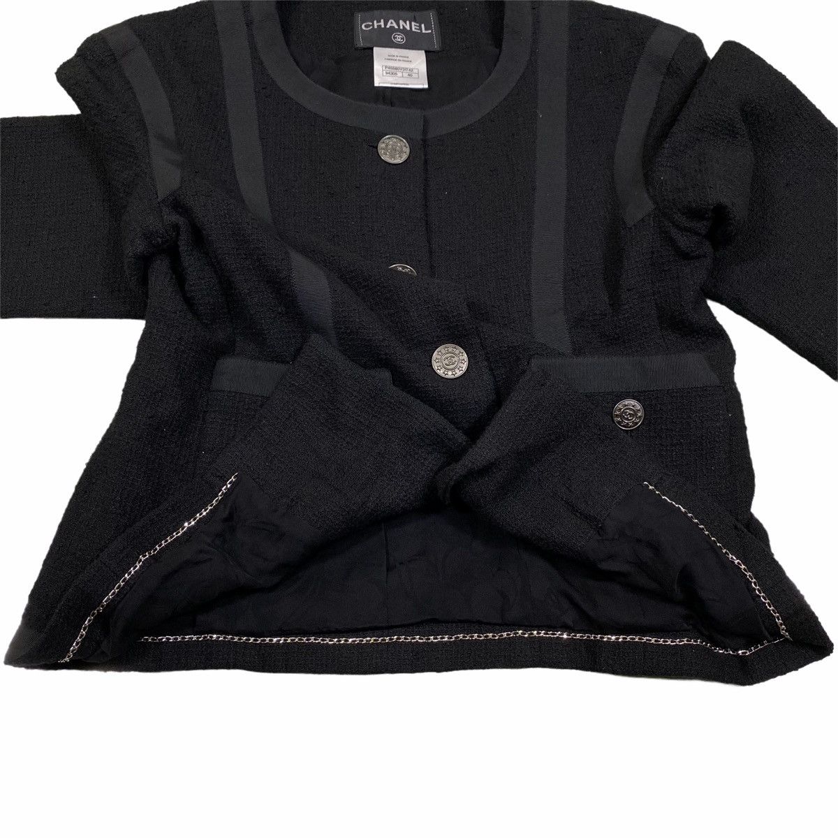 Chanel CHANEL 2013 Spring Summer Black Tweed Coat Jacket Size M / US 6-8 / IT 42-44 - 15 Thumbnail