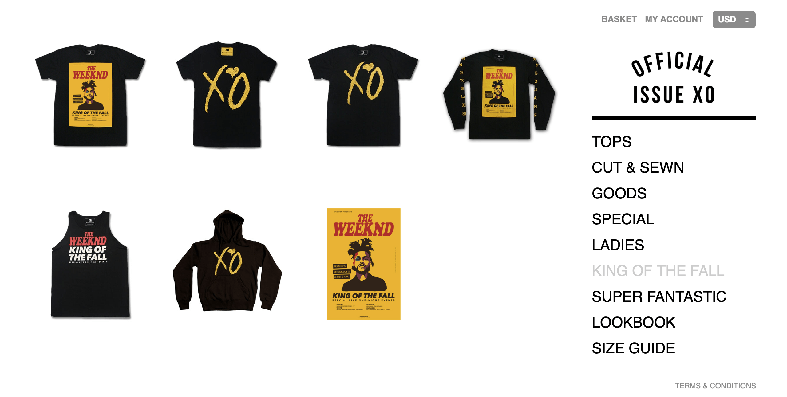 The Weeknd Official Issue XO KING OF THE FALL T-SHIRT TEE Size US L / EU 52-54 / 3 - 5 Thumbnail