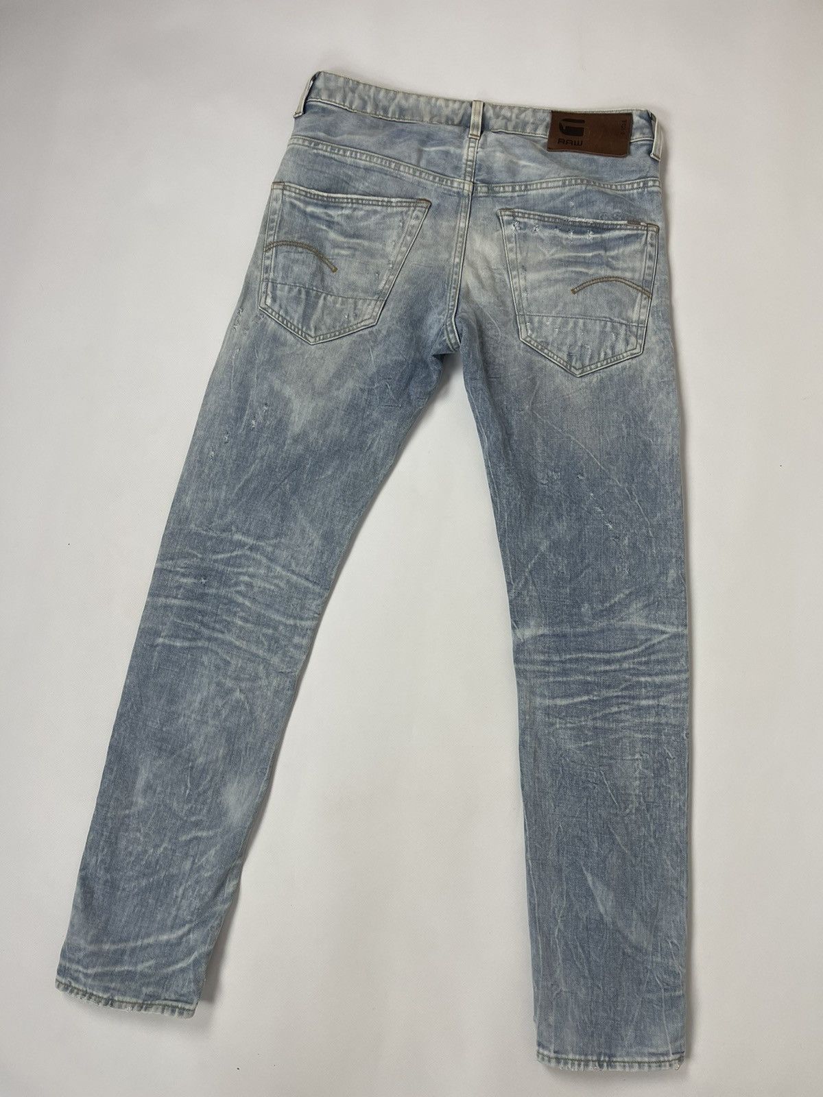 G-Star G-Star Raw 3301 Slim distressed faded denim jeans pants Size US 31 - 3 Thumbnail