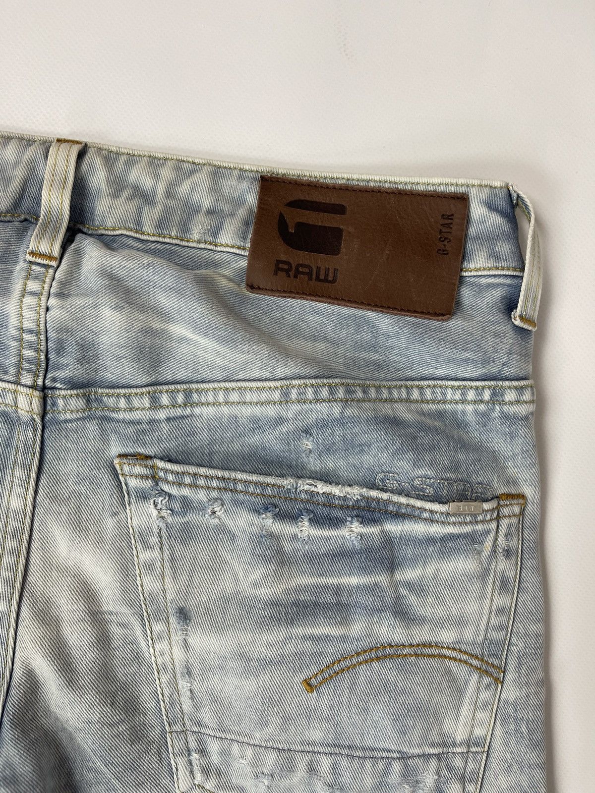 G-Star G-Star Raw 3301 Slim distressed faded denim jeans pants Size US 31 - 7 Thumbnail