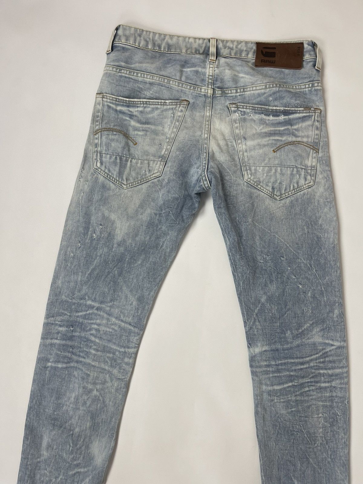 G-Star G-Star Raw 3301 Slim distressed faded denim jeans pants Size US 31 - 5 Thumbnail