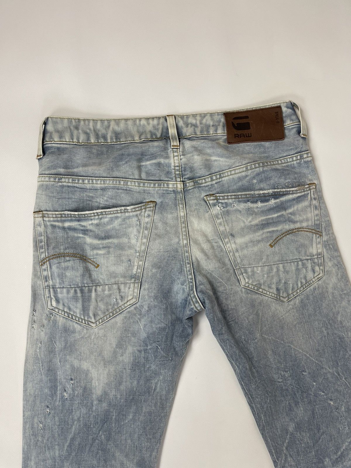 G-Star G-Star Raw 3301 Slim distressed faded denim jeans pants Size US 31 - 6 Thumbnail