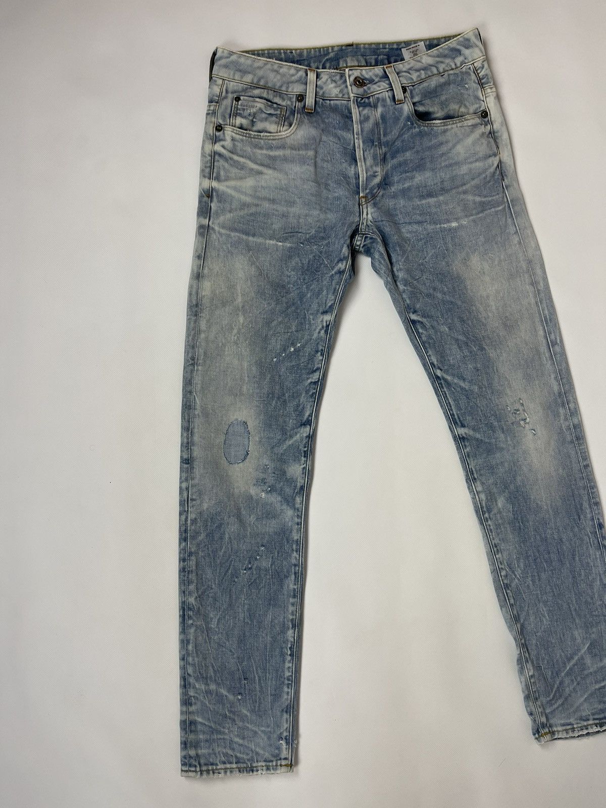 G-Star G-Star Raw 3301 Slim distressed faded denim jeans pants Size US 31 - 10 Thumbnail