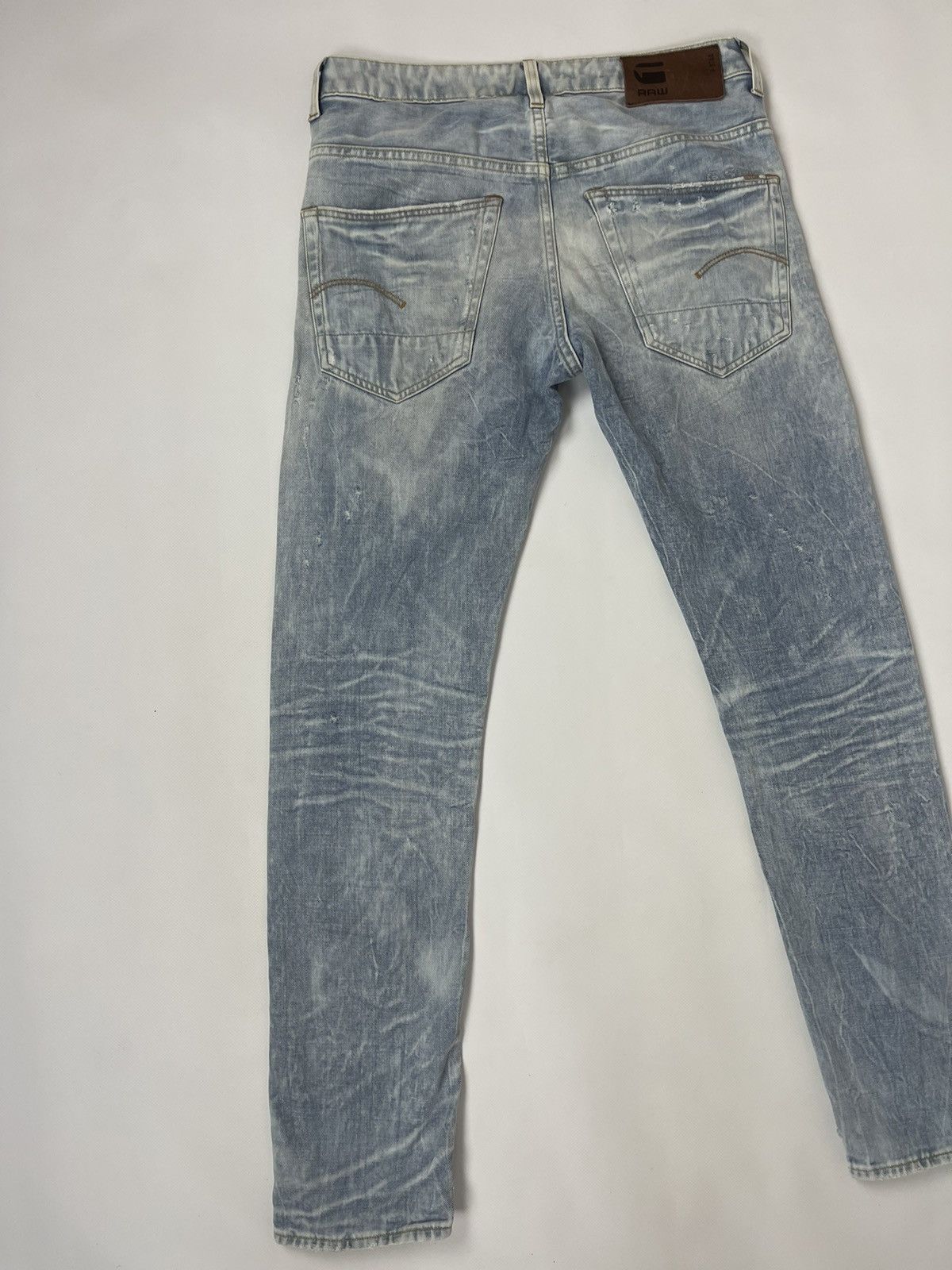 G-Star G-Star Raw 3301 Slim distressed faded denim jeans pants Size US 31 - 4 Thumbnail