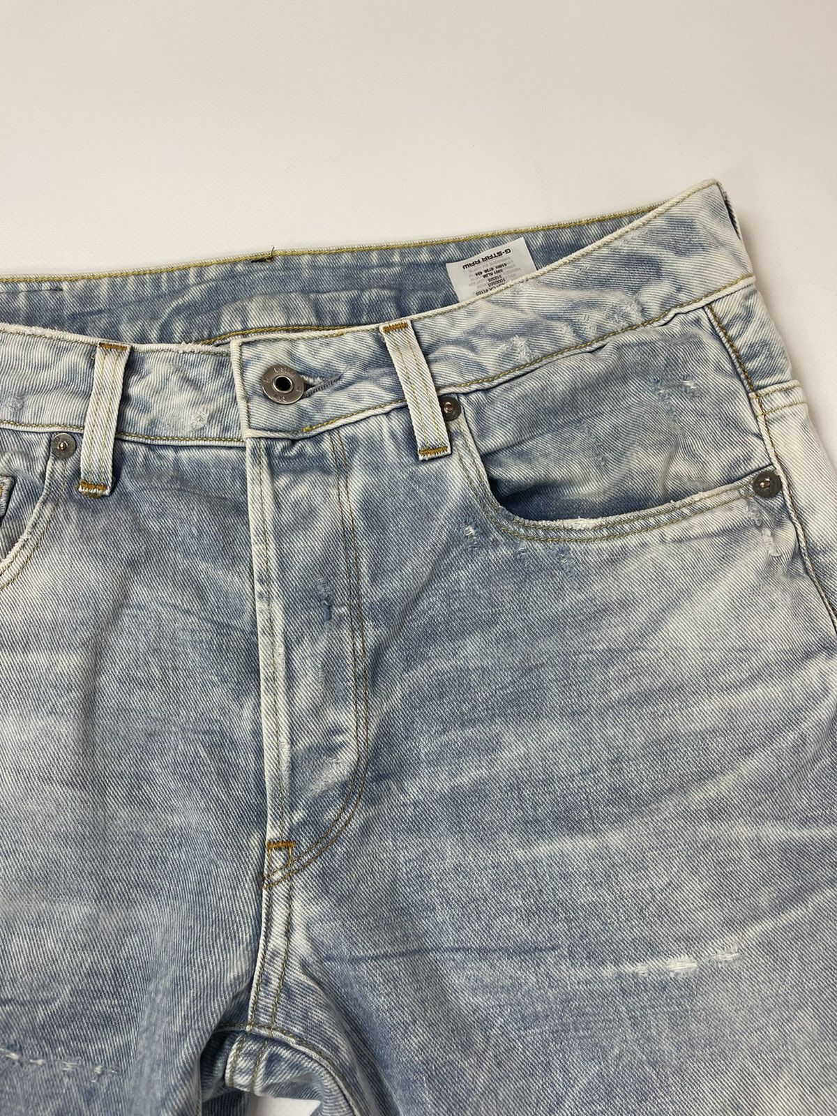 G-Star G-Star Raw 3301 Slim distressed faded denim jeans pants Size US 31 - 15 Thumbnail