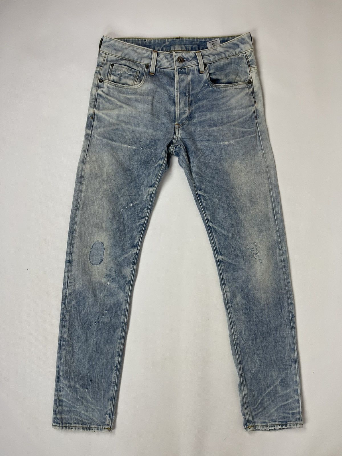 G-Star G-Star Raw 3301 Slim distressed faded denim jeans pants Size US 31 - 2 Thumbnail