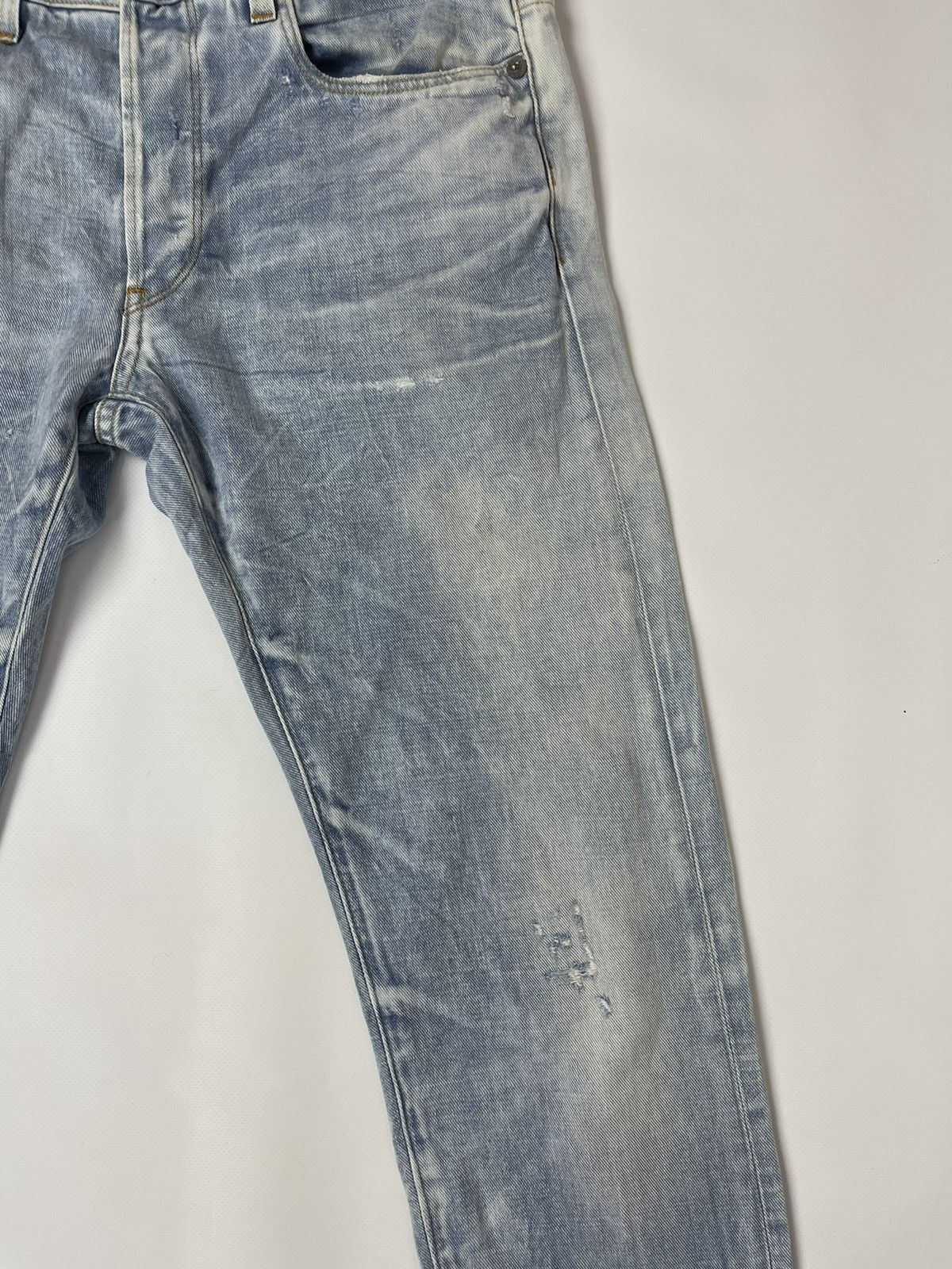 G-Star G-Star Raw 3301 Slim distressed faded denim jeans pants Size US 31 - 12 Thumbnail