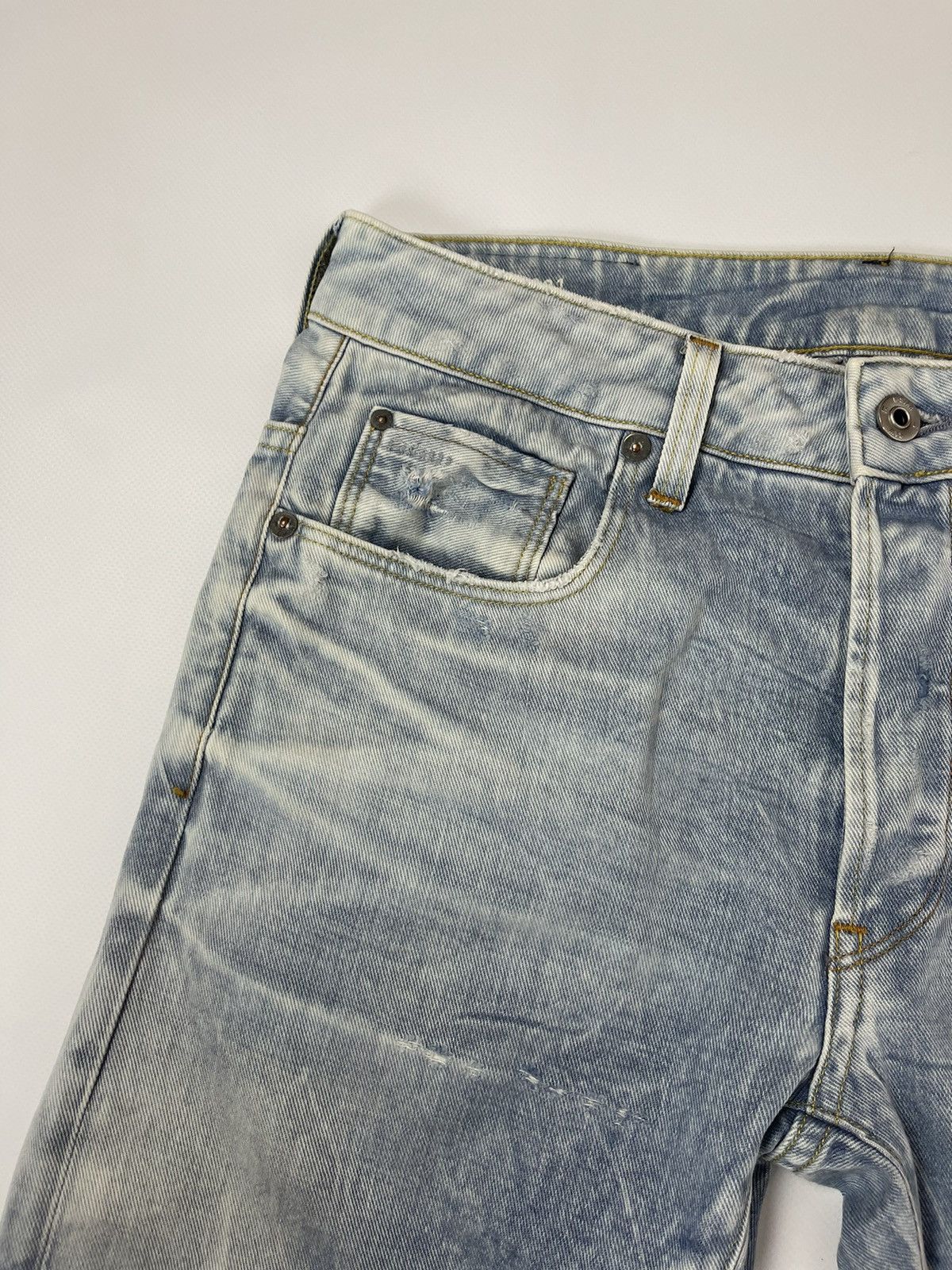 G-Star G-Star Raw 3301 Slim distressed faded denim jeans pants Size US 31 - 14 Thumbnail