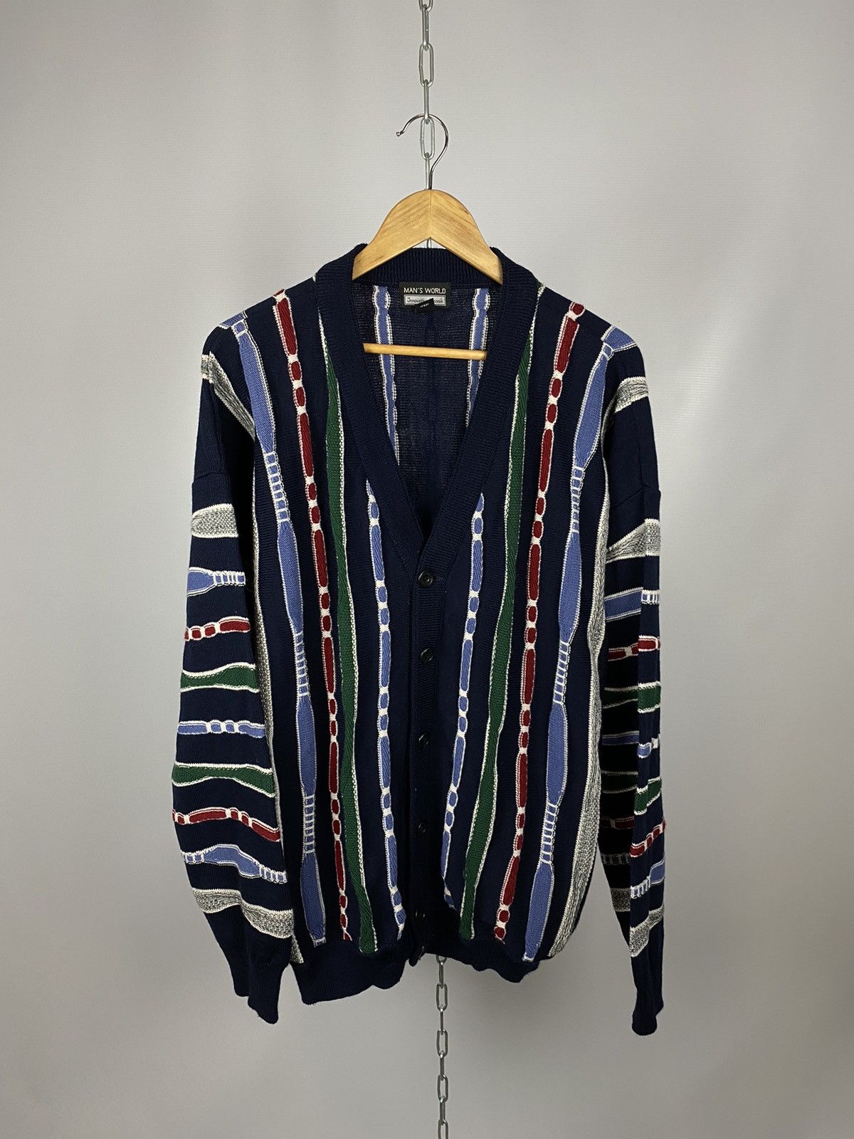 Vintage Vintage sweater multicolour streetwear V-neck size XL Size US XL / EU 56 / 4 - 1 Thumbnail