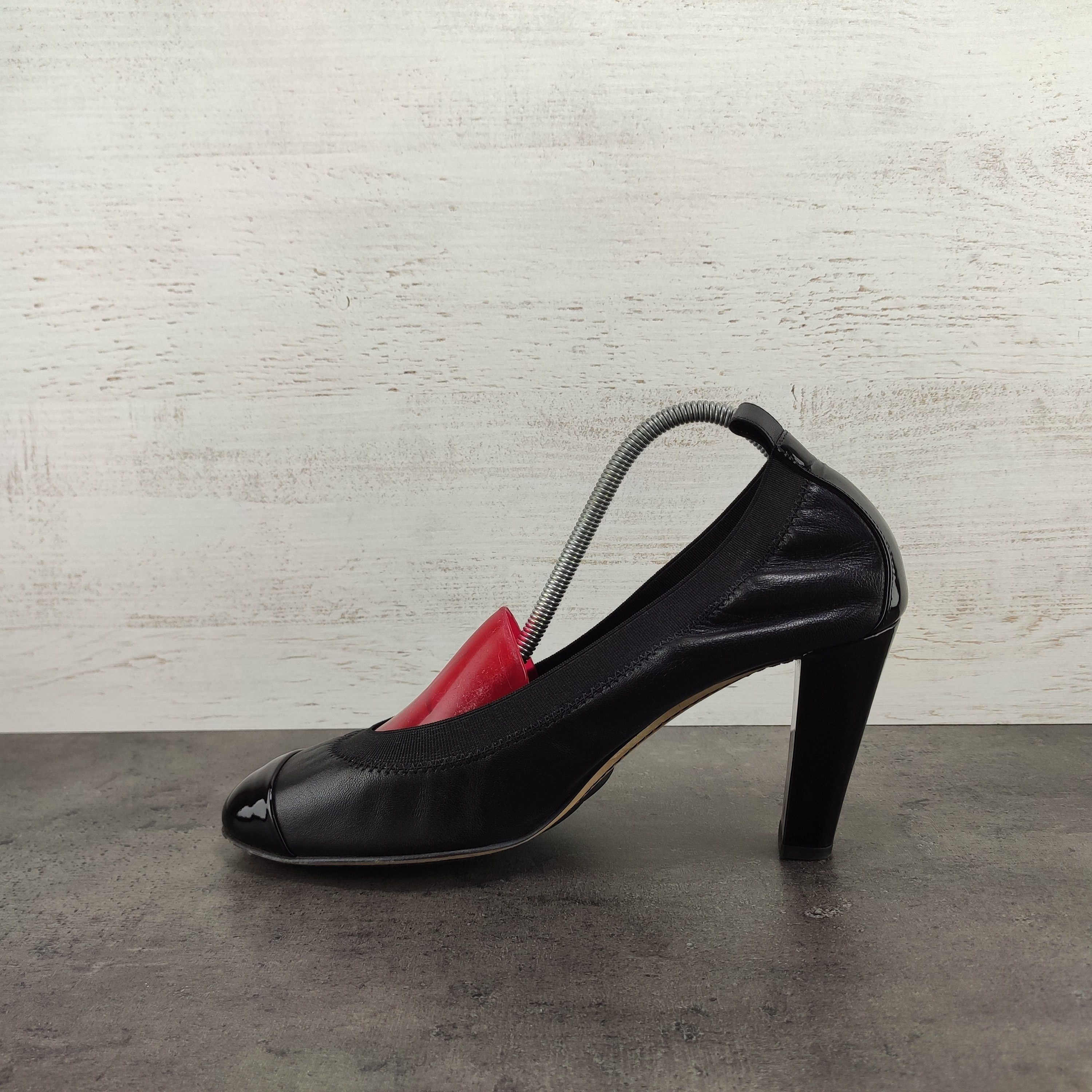 Chanel Chanel Black Patent Cap Toe Ballet Heels E G26644 Pumps Grailed