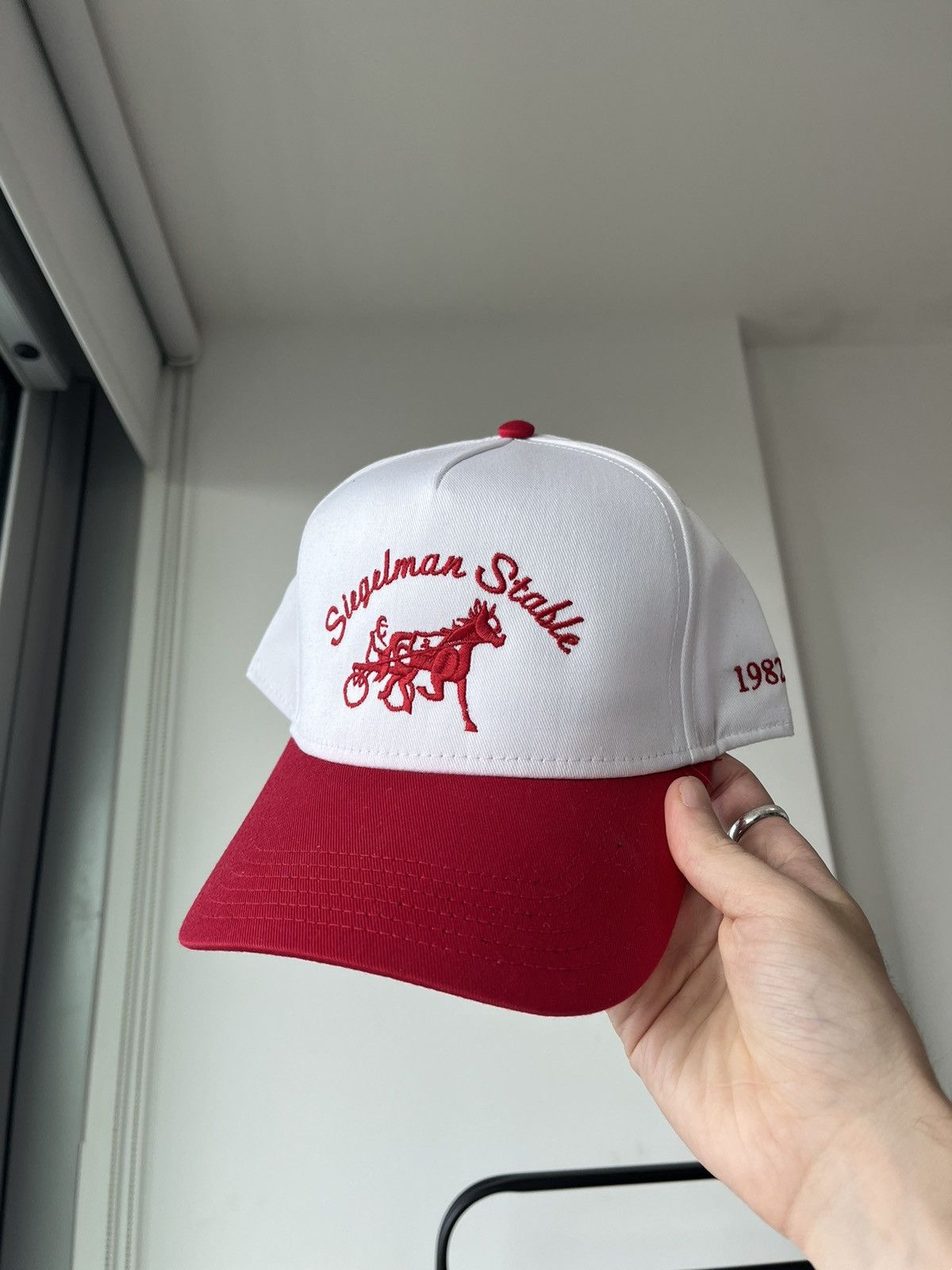 Siegelman Stable Siegelman Stable White And Red Embroidered Hat | Grailed