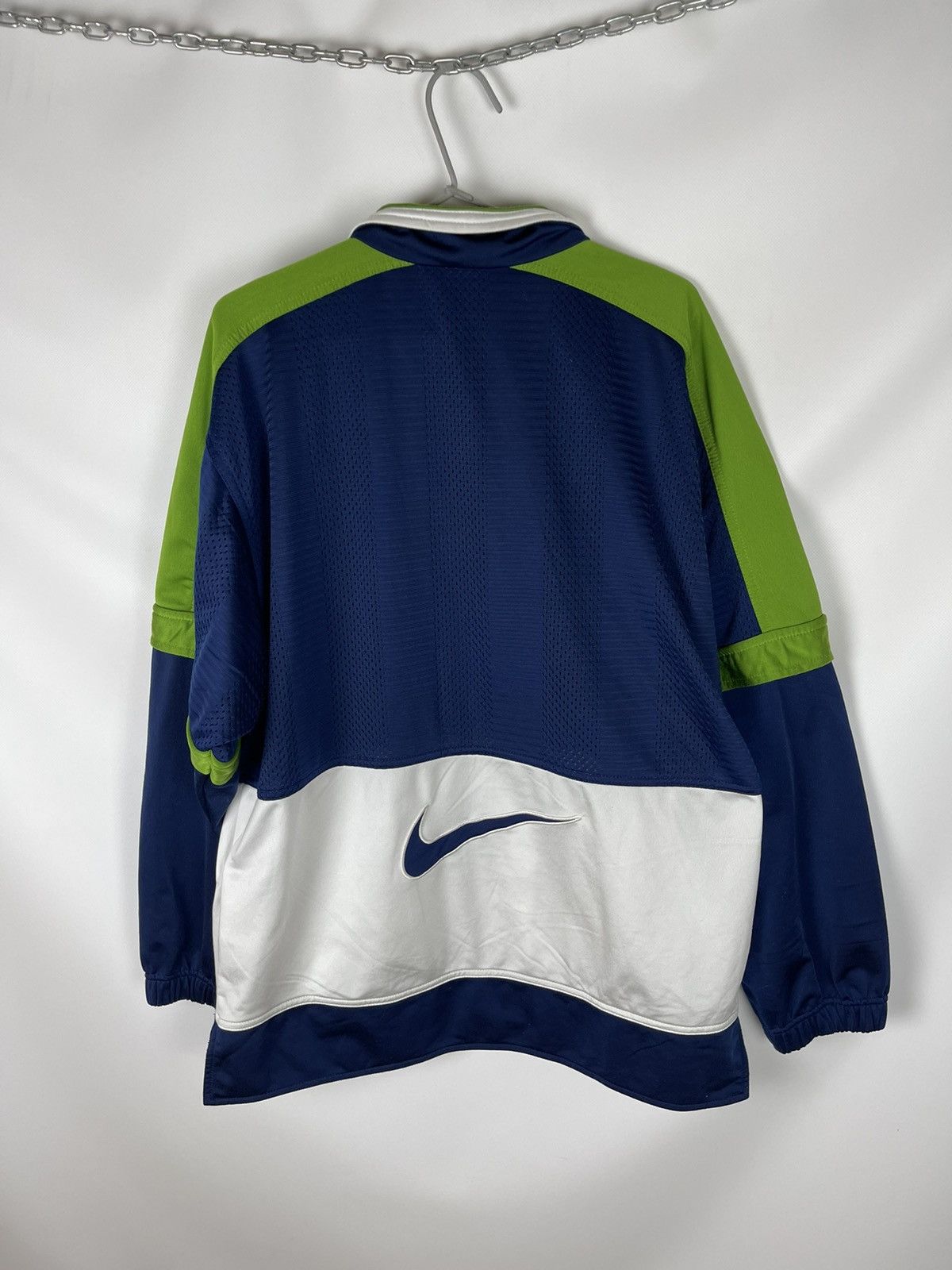 Nike Nike vintage 90s big logo swoosh track top jacket Size US M / EU 48-50 / 2 - 2 Thumbnail