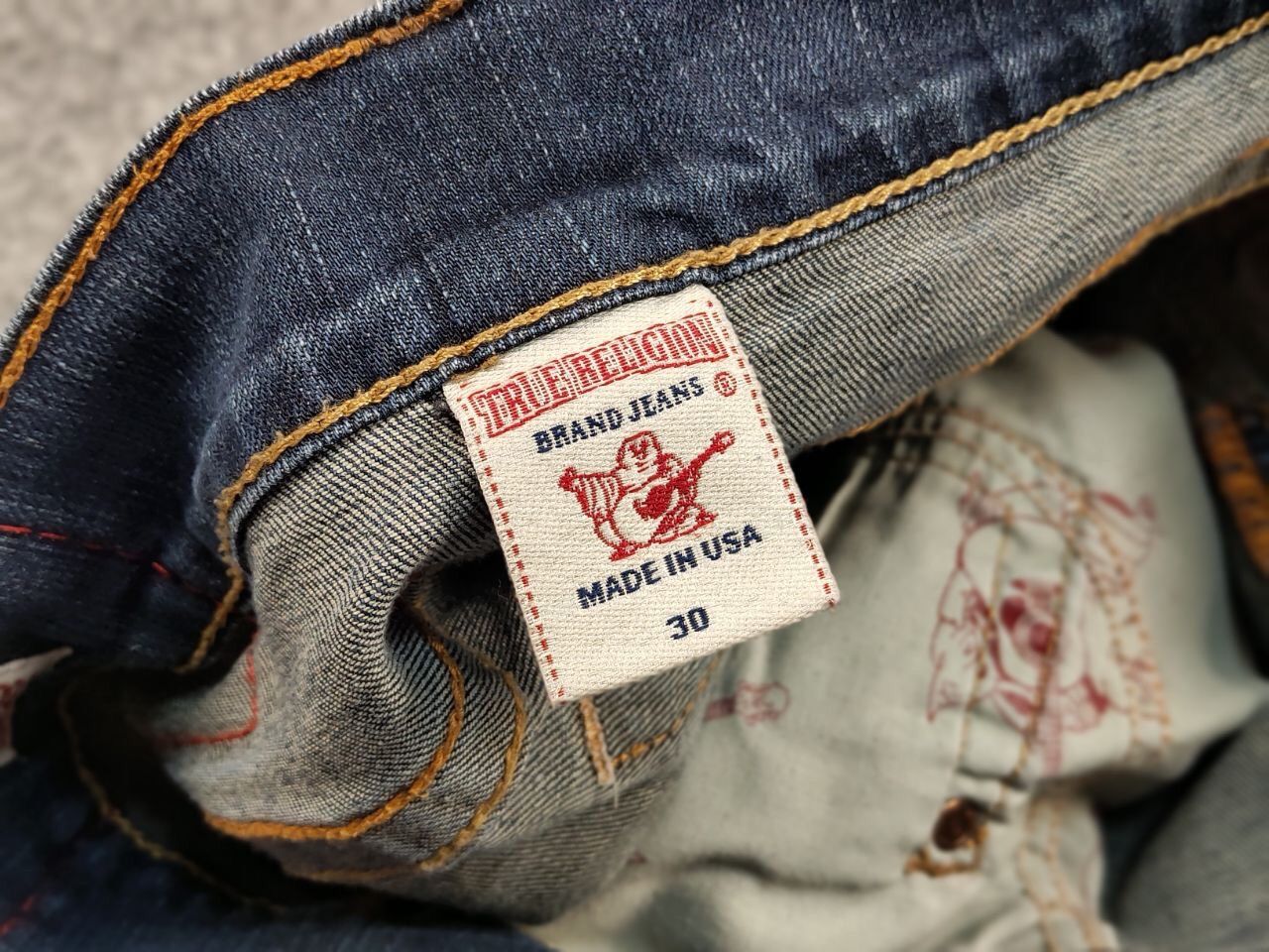 True Religion Vintage 90's True Religion Made in USA Blue Denim Jeans Size US 30 / EU 46 - 19 Thumbnail