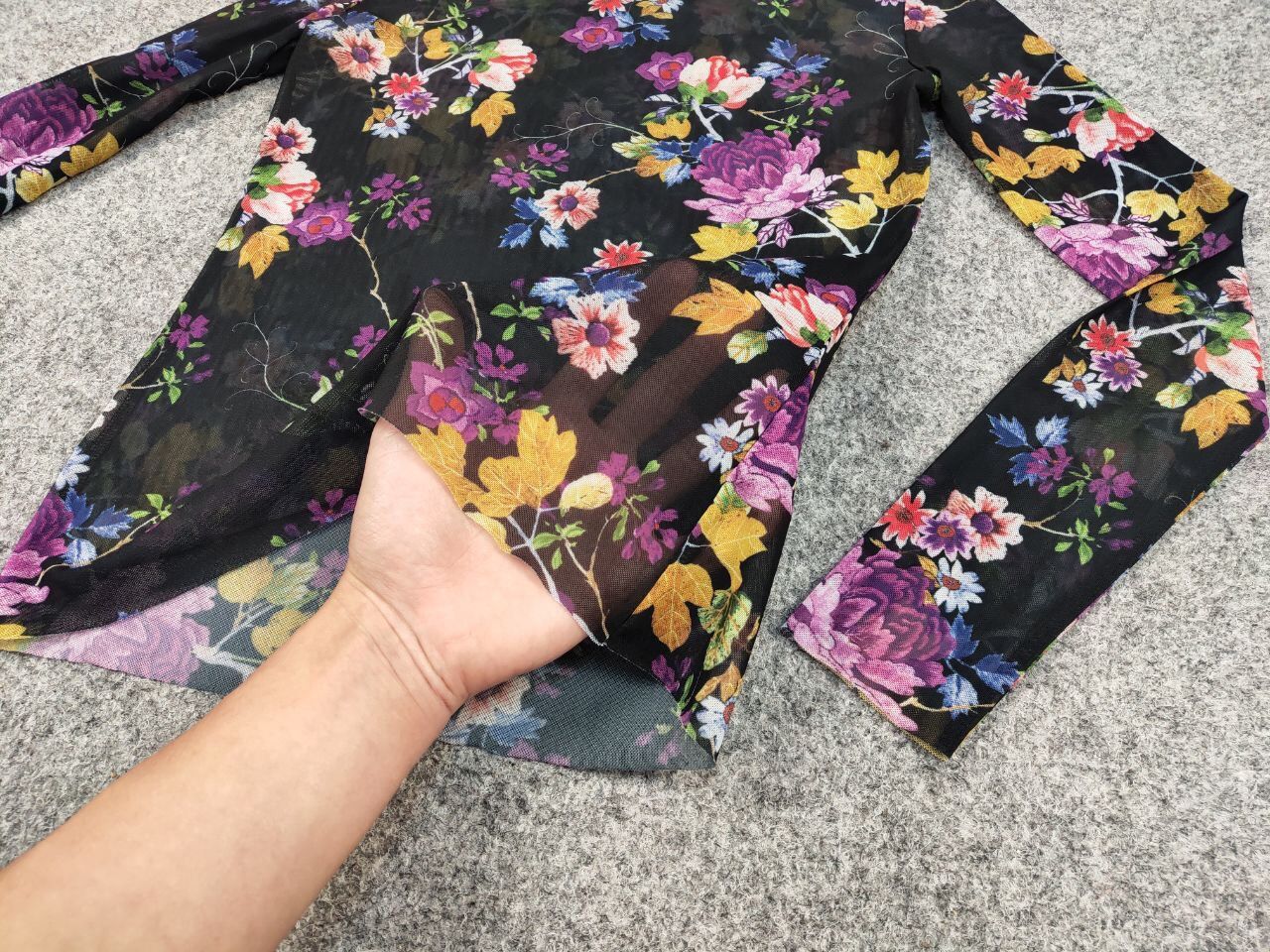 Japanese Brand Vintage Mesh Long Sleeve Motive Flowers Jean Paul Gaultier Size US XS / EU 42 / 0 - 16 Thumbnail