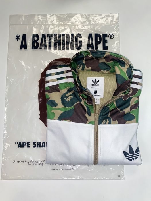 Adidas x bape down hotsell jacket replica