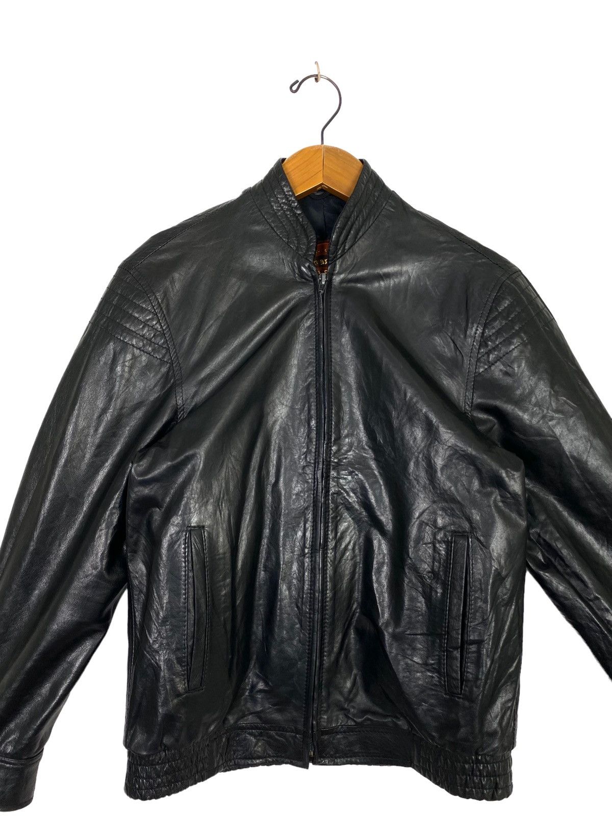 Vintage Vtg 70’ Stewart Hunt Sydney Leather Jacket Opti Zipper Size S / US 4 / IT 40 - 3 Thumbnail