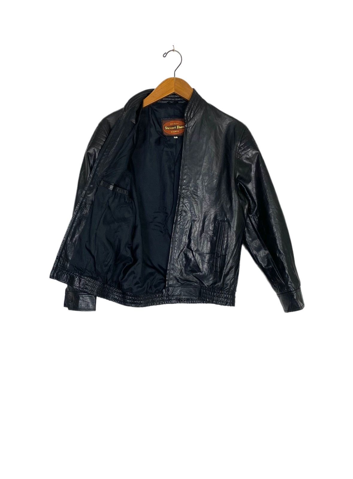 Vtg 70' Stewart Hunt Sydney Leather Jacket Opti Zipper
