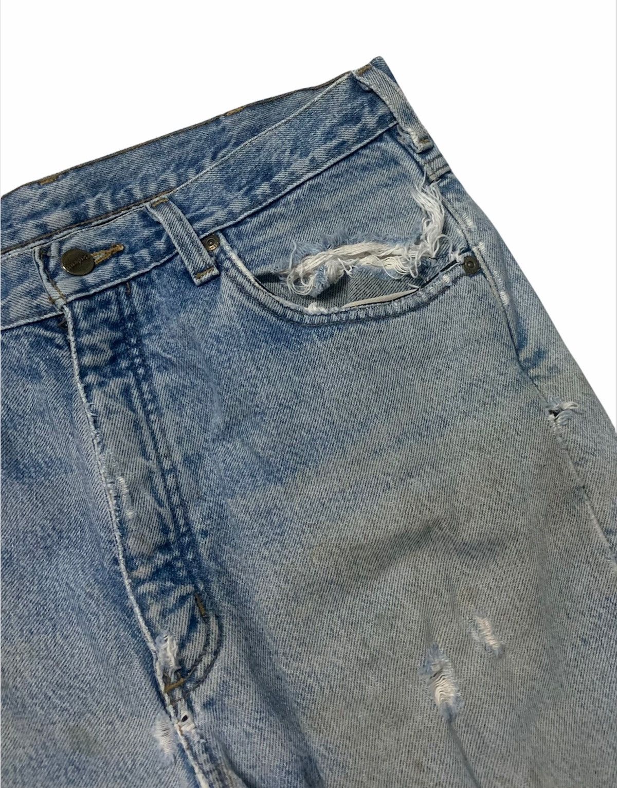 Carhartt × Vintage VINTAGE CARHARTT FLEECE WARM LINED RIPPED DENIM Size US 35 - 6 Thumbnail