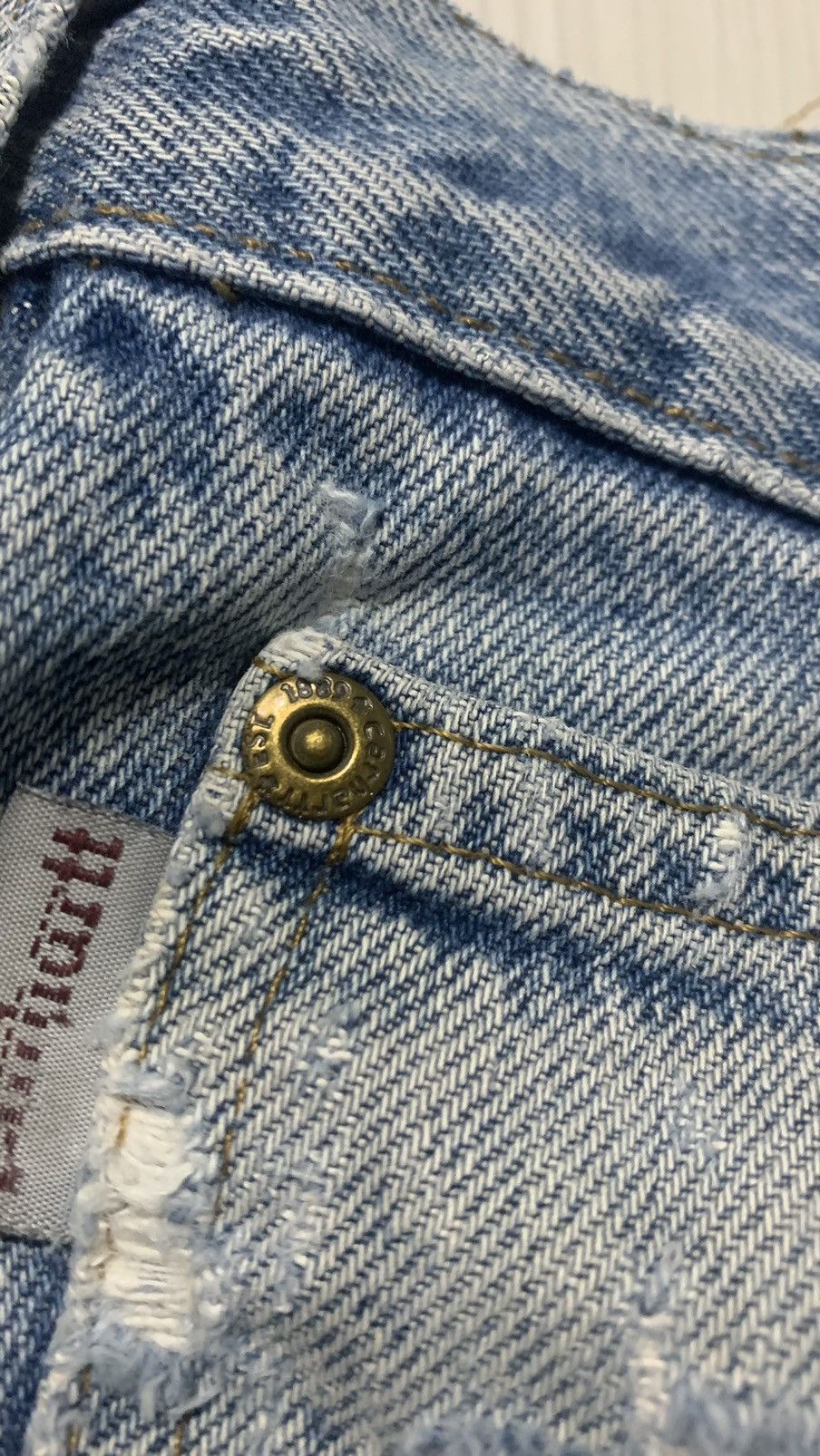 Carhartt × Vintage VINTAGE CARHARTT FLEECE WARM LINED RIPPED DENIM Size US 35 - 13 Thumbnail