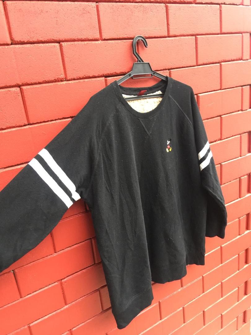 Japanese Brand × Vintage Vintage Micket Mouse Stripes Sleeve Design Sweatshirt Size US XL / EU 56 / 4 - 4 Thumbnail
