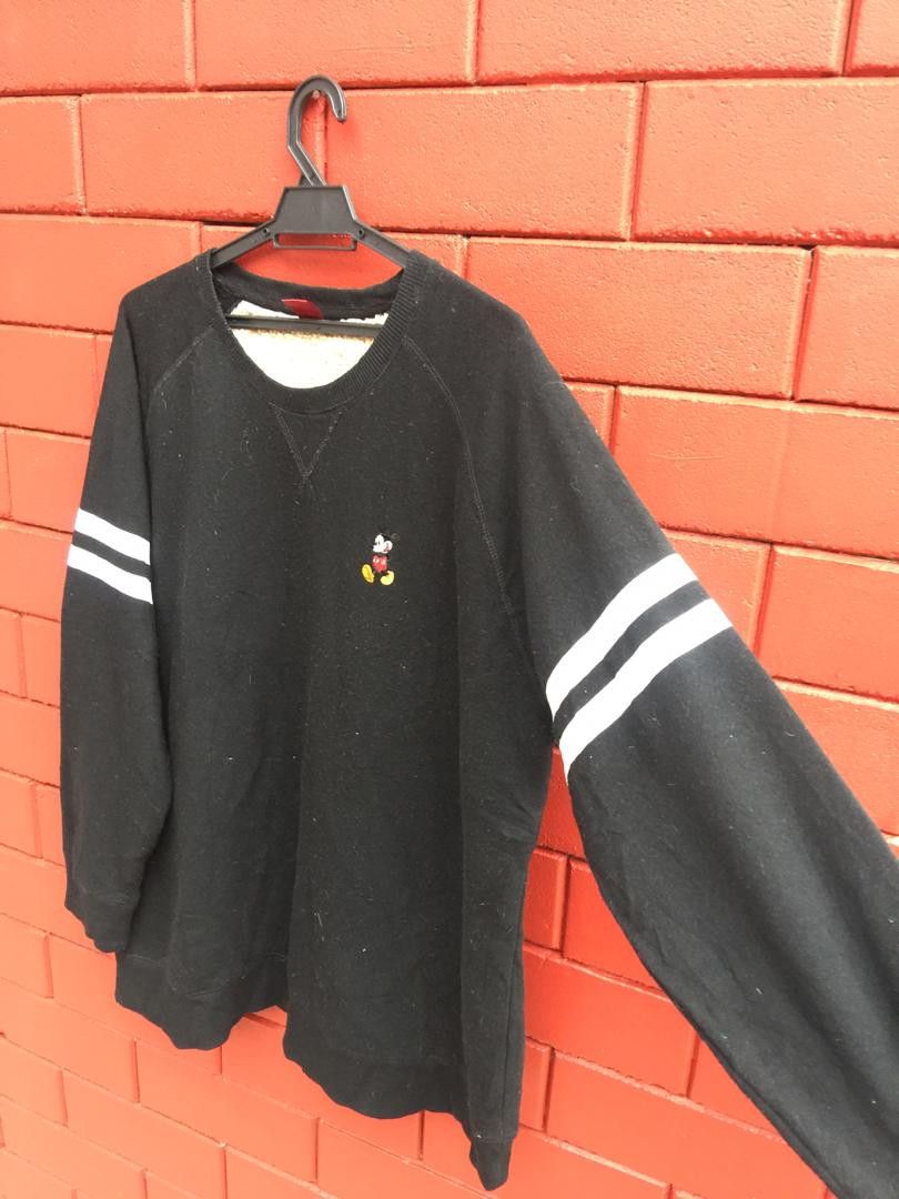 Japanese Brand × Vintage Vintage Micket Mouse Stripes Sleeve Design Sweatshirt Size US XL / EU 56 / 4 - 5 Thumbnail