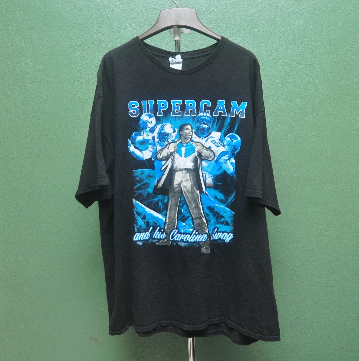 NFL × Vintage Newton Supercam Superman Style Black Colour Shirt Size US XL / EU 56 / 4 - 1 Thumbnail