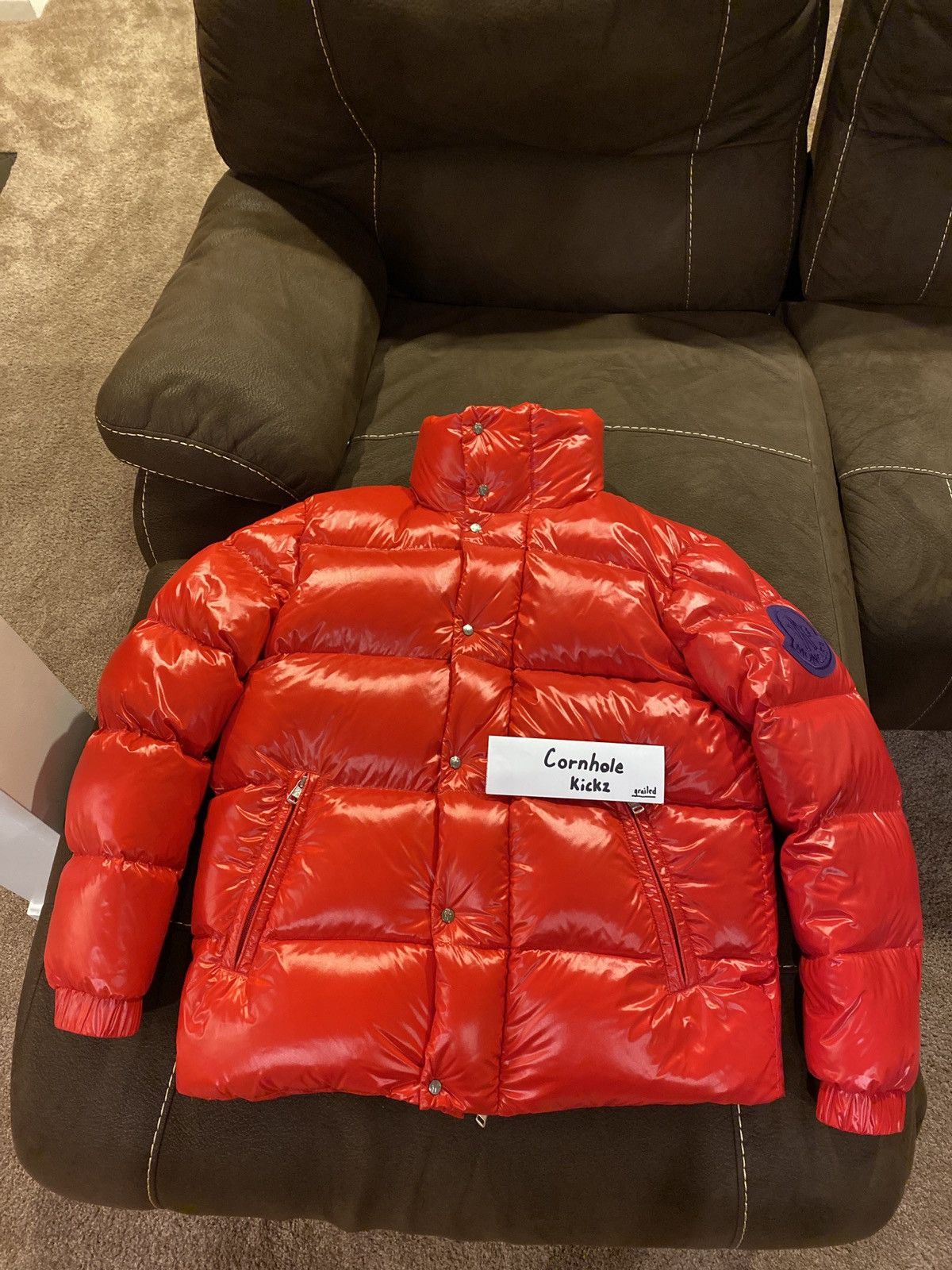 image of Moncler Dervaux Puffer Red Size 4, Men's