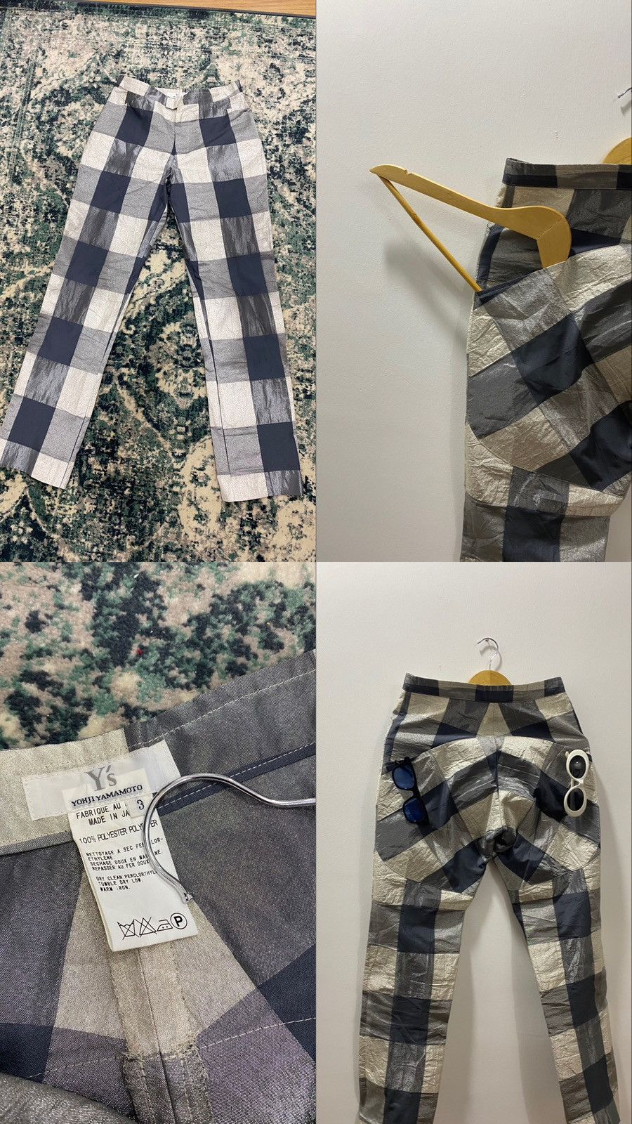 Yohji Yamamoto Y’s Yohji Yamamoto Plaid Checkered Pant Size US 29 - 1 Thumbnail