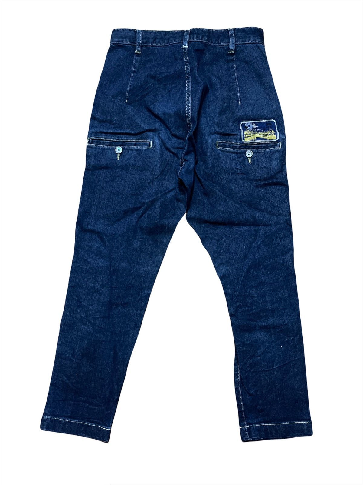 Issey Miyake × mercibeaucoup Mercibeaucoup by Issey miyake Low Crotch Denim Pants Size US 28 / EU 44 - 3 Thumbnail