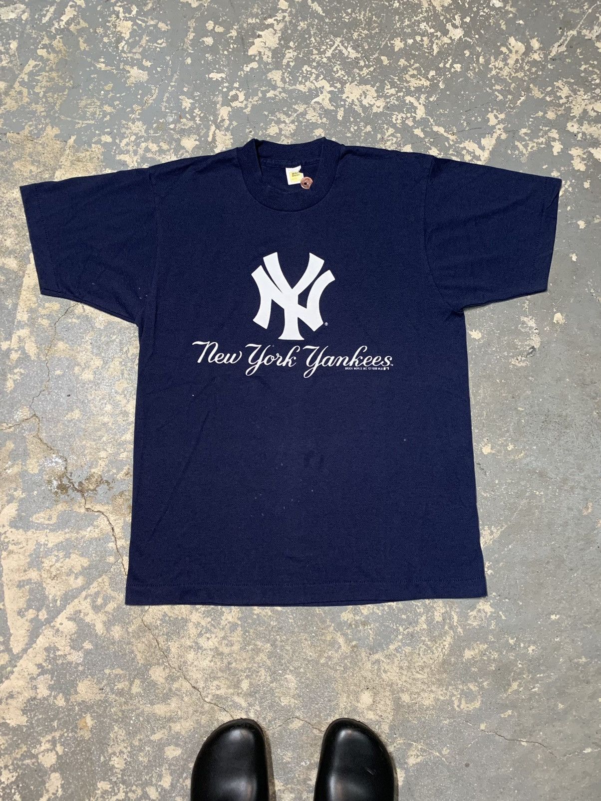 New York Yankees × Vintage 1988 New York Yankees Tshirt Size US L / EU 52-54 / 3 - 1 Thumbnail