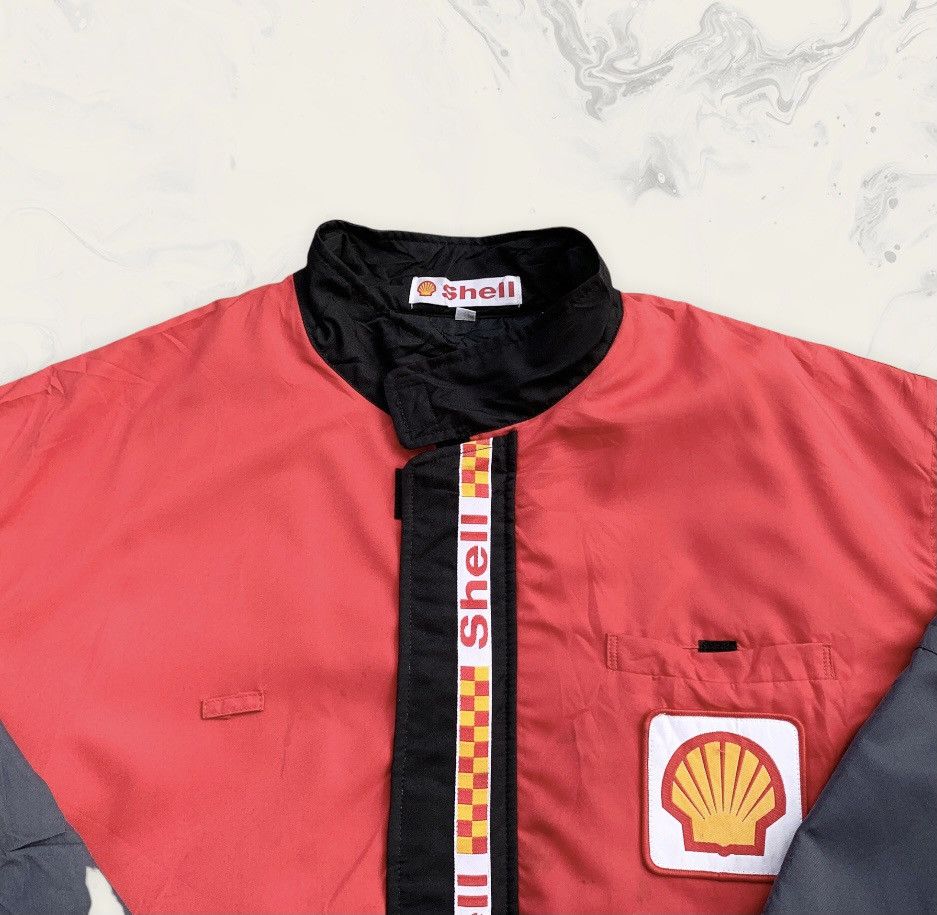 Vintage Rare! Vintage 90s SHELL Oil Quilted Bomber Racing Jacket Size US XL / EU 56 / 4 - 5 Thumbnail