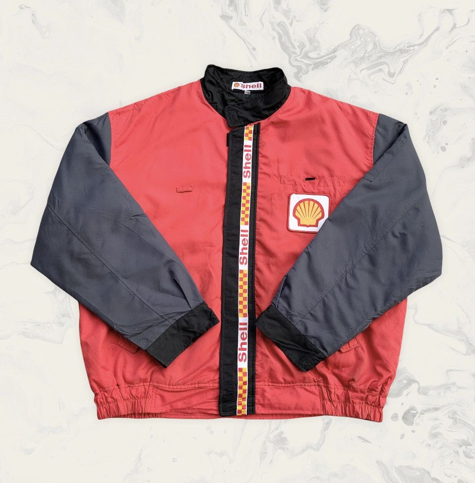 Vintage Rare! Vintage 90s SHELL Oil Quilted Bomber Racing Jacket Size US XL / EU 56 / 4 - 1 Thumbnail
