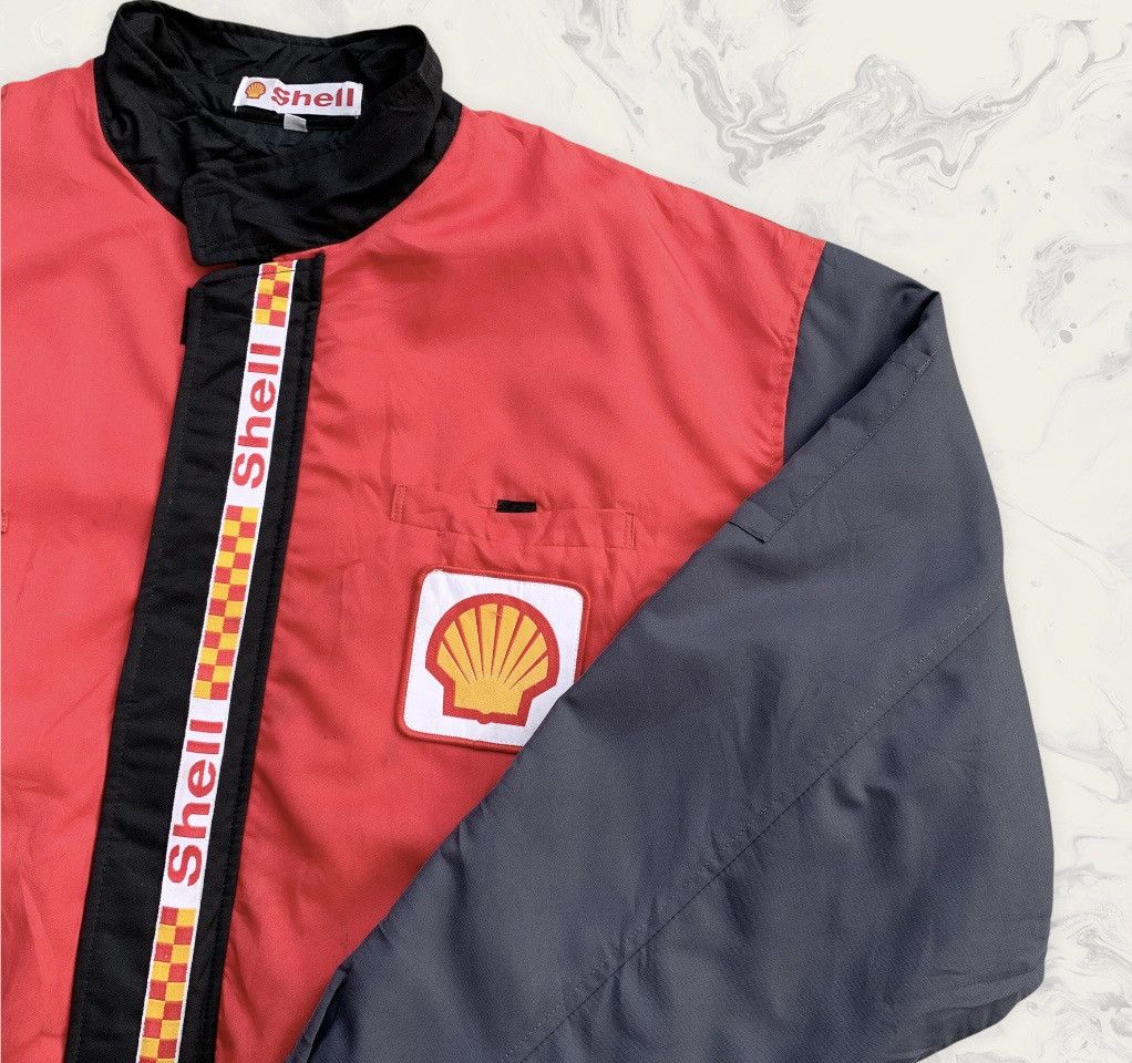 Vintage Rare! Vintage 90s SHELL Oil Quilted Bomber Racing Jacket Size US XL / EU 56 / 4 - 7 Thumbnail