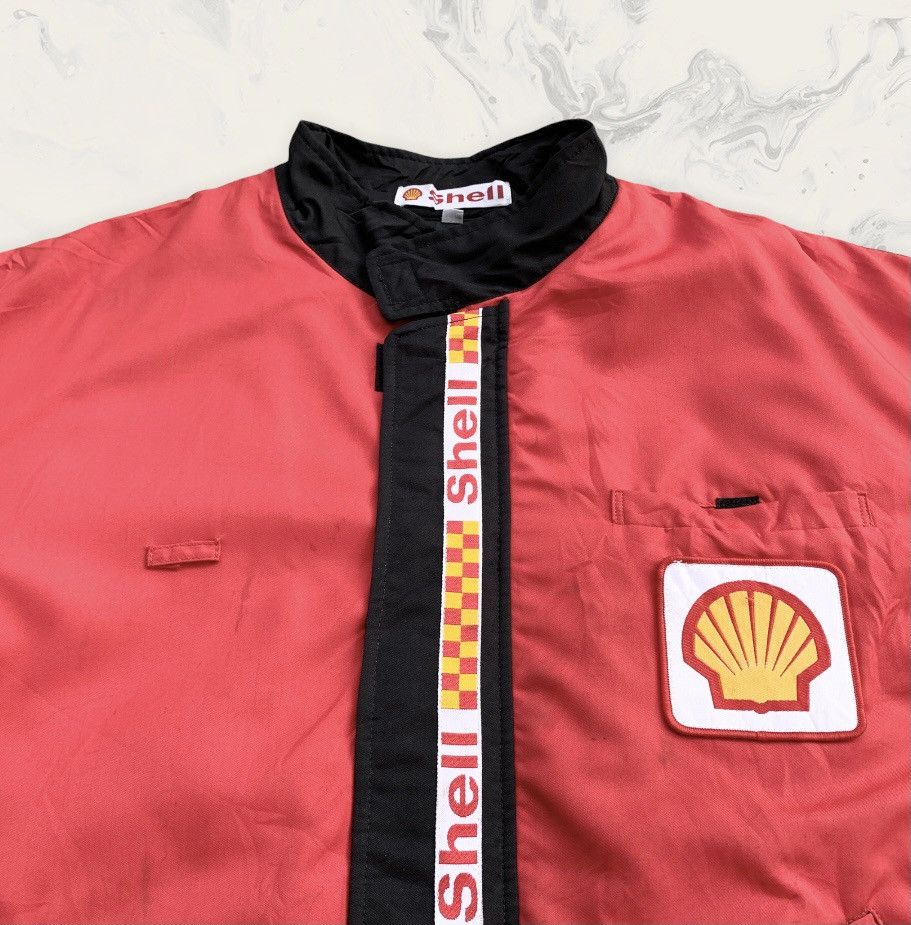 Vintage Rare! Vintage 90s SHELL Oil Quilted Bomber Racing Jacket Size US XL / EU 56 / 4 - 4 Thumbnail
