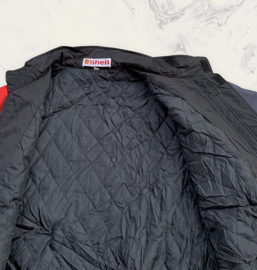 Vintage Rare! Vintage 90s SHELL Oil Quilted Bomber Racing Jacket Size US XL / EU 56 / 4 - 9 Thumbnail
