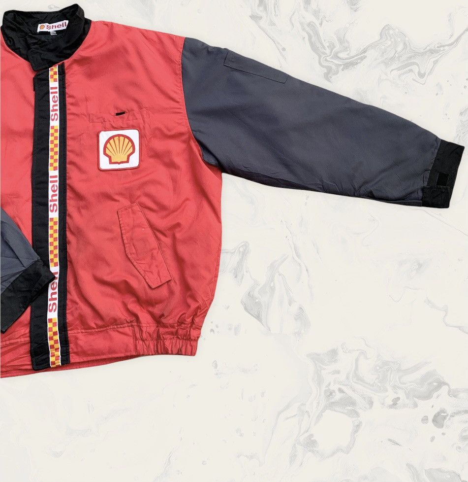 Vintage Rare! Vintage 90s SHELL Oil Quilted Bomber Racing Jacket Size US XL / EU 56 / 4 - 8 Thumbnail