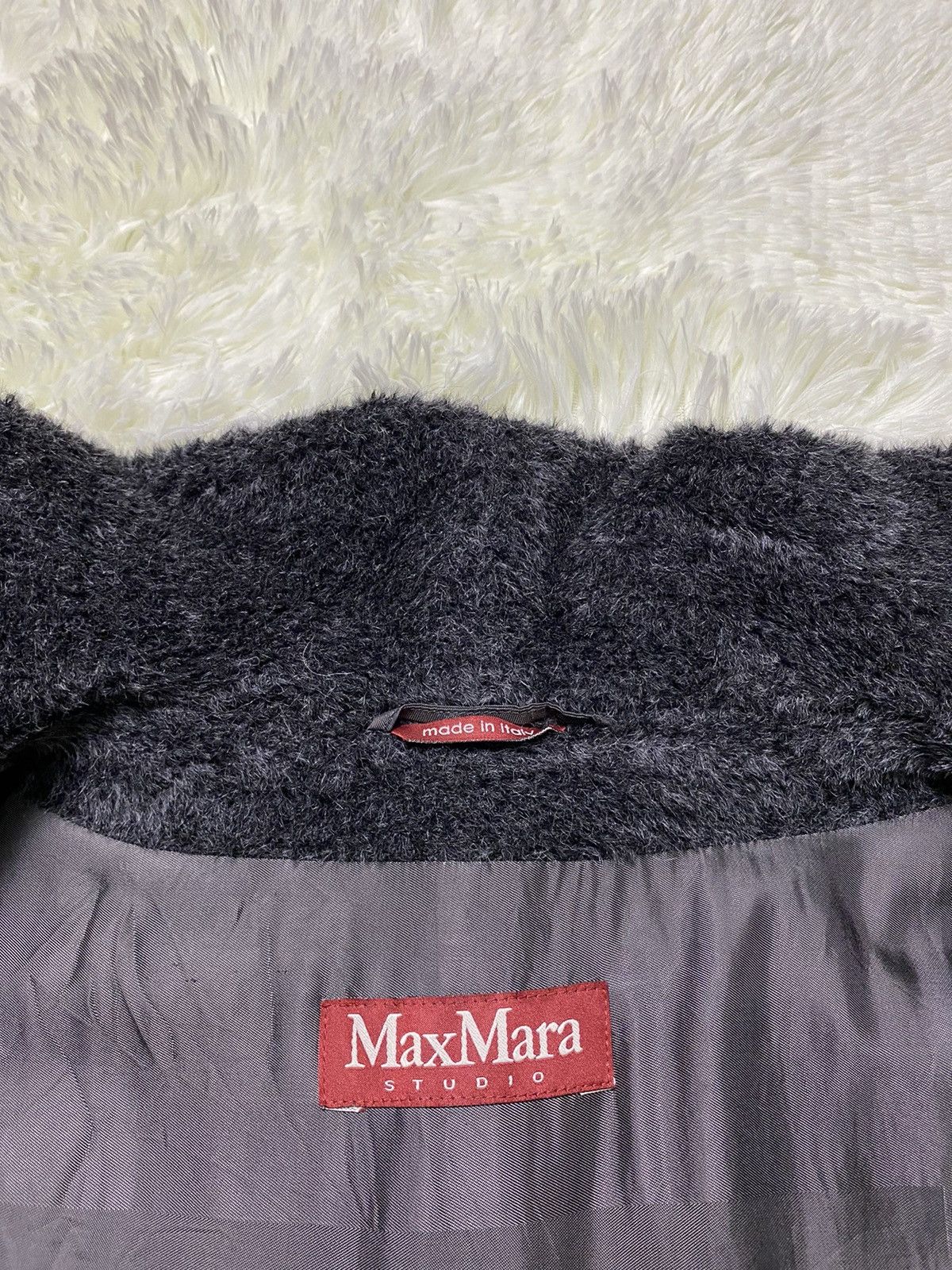 Max Mara Max Mara Studio Alpaca Virgin Wool Dark Grey Long Coat Size S / US 4 / IT 40 - 10 Thumbnail