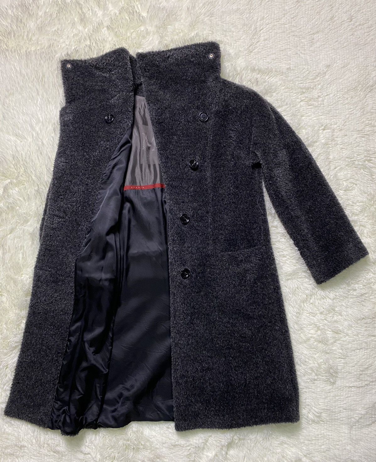 Max Mara Max Mara Studio Alpaca Virgin Wool Dark Grey Long Coat Size S / US 4 / IT 40 - 6 Thumbnail