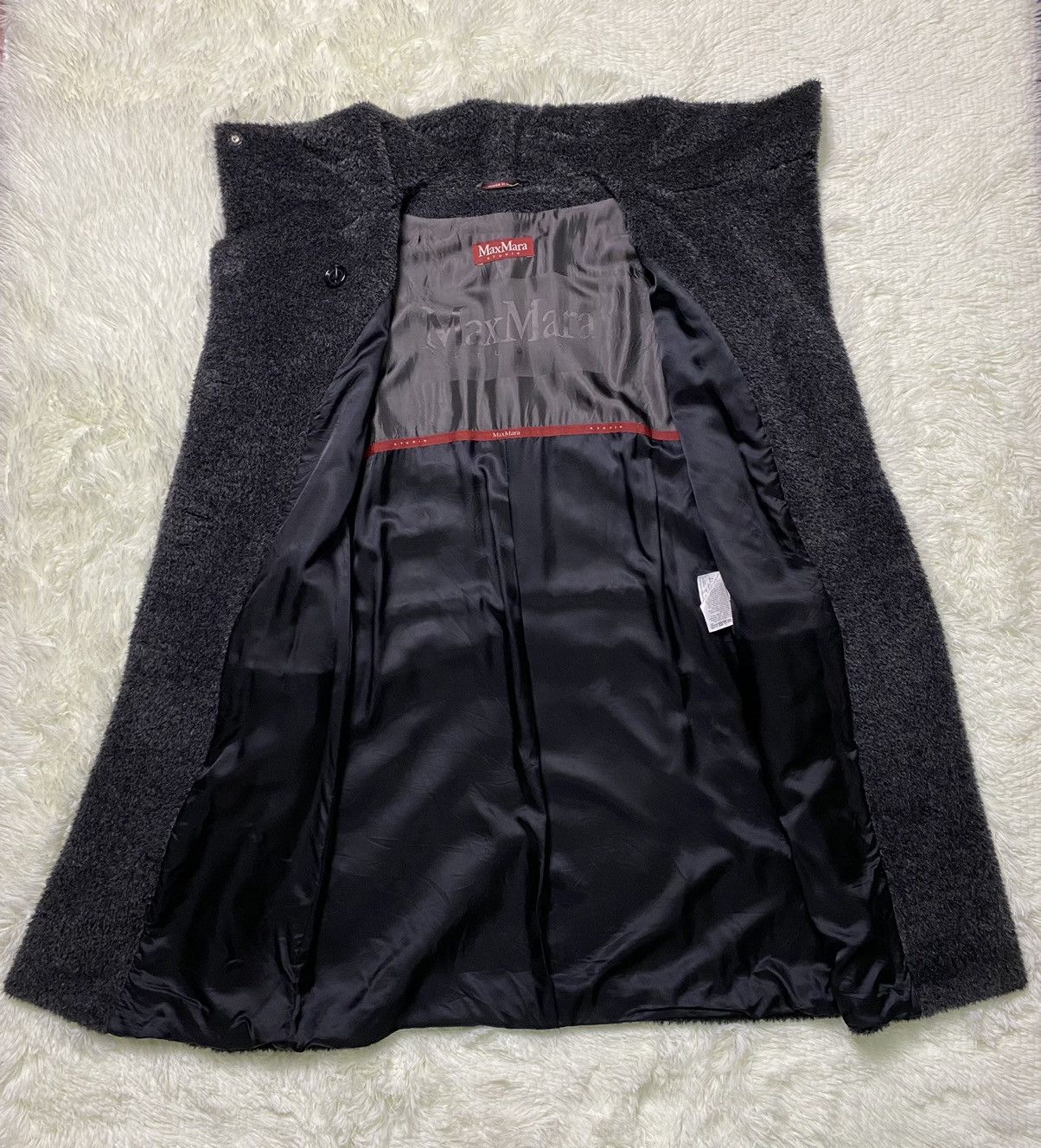 Max Mara Max Mara Studio Alpaca Virgin Wool Dark Grey Long Coat Size S / US 4 / IT 40 - 7 Thumbnail