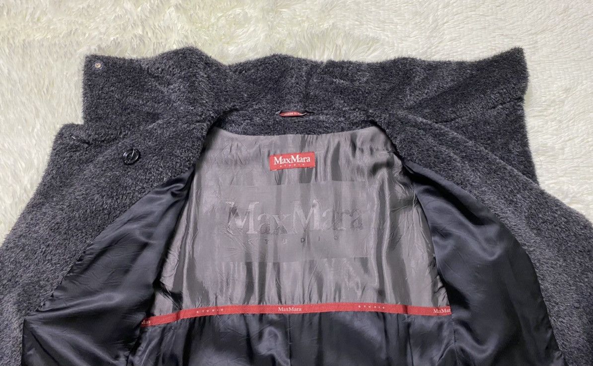 Max Mara Max Mara Studio Alpaca Virgin Wool Dark Grey Long Coat Size S / US 4 / IT 40 - 9 Thumbnail