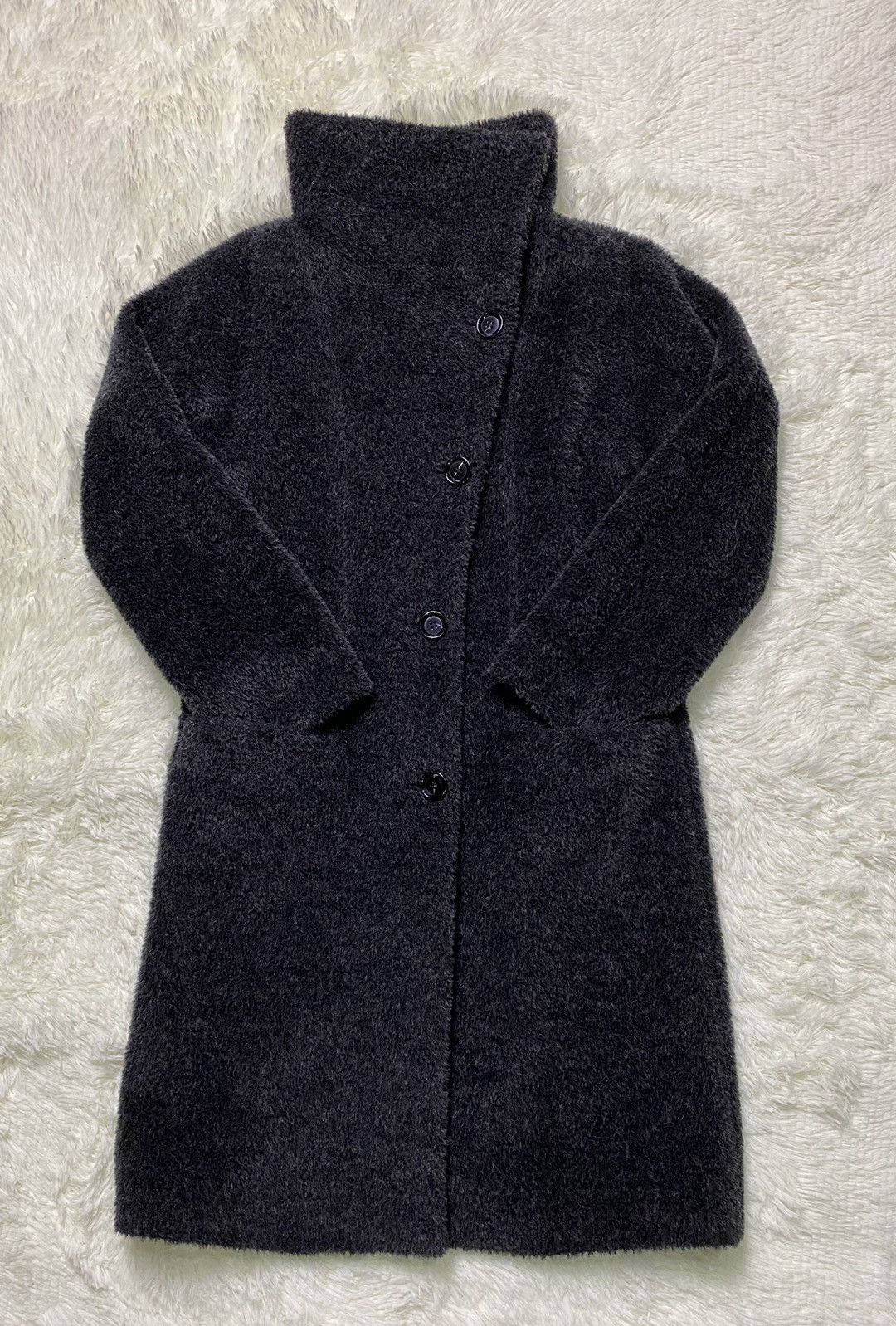 Max Mara Max Mara Studio Alpaca Virgin Wool Dark Grey Long Coat Size S / US 4 / IT 40 - 5 Thumbnail