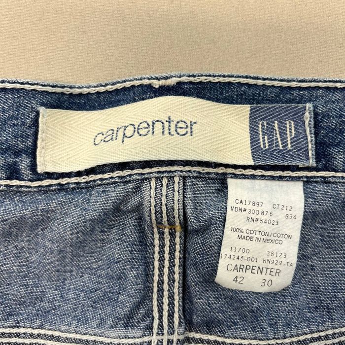 Vintage Vintage GAP Carpenter Jeans Mens 42x30 Blue Denim Stone Wash