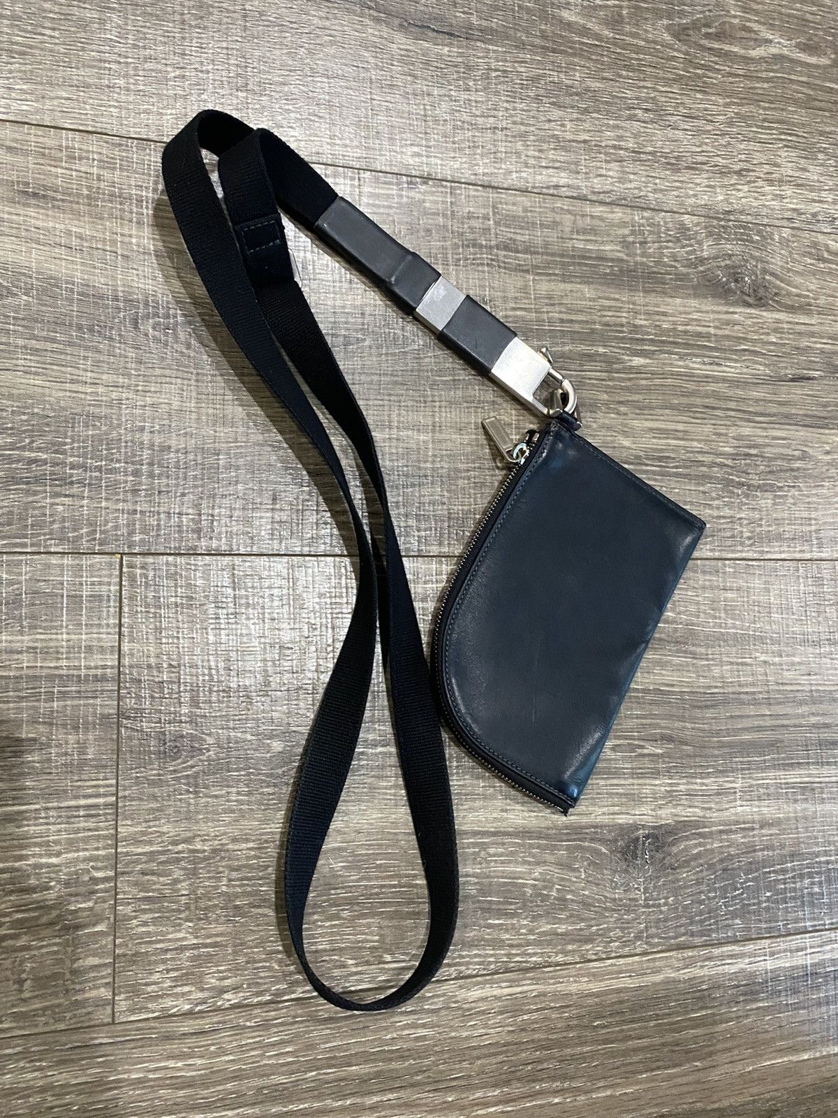 Rick Owens Rick Owens leather neck wallet and detachable