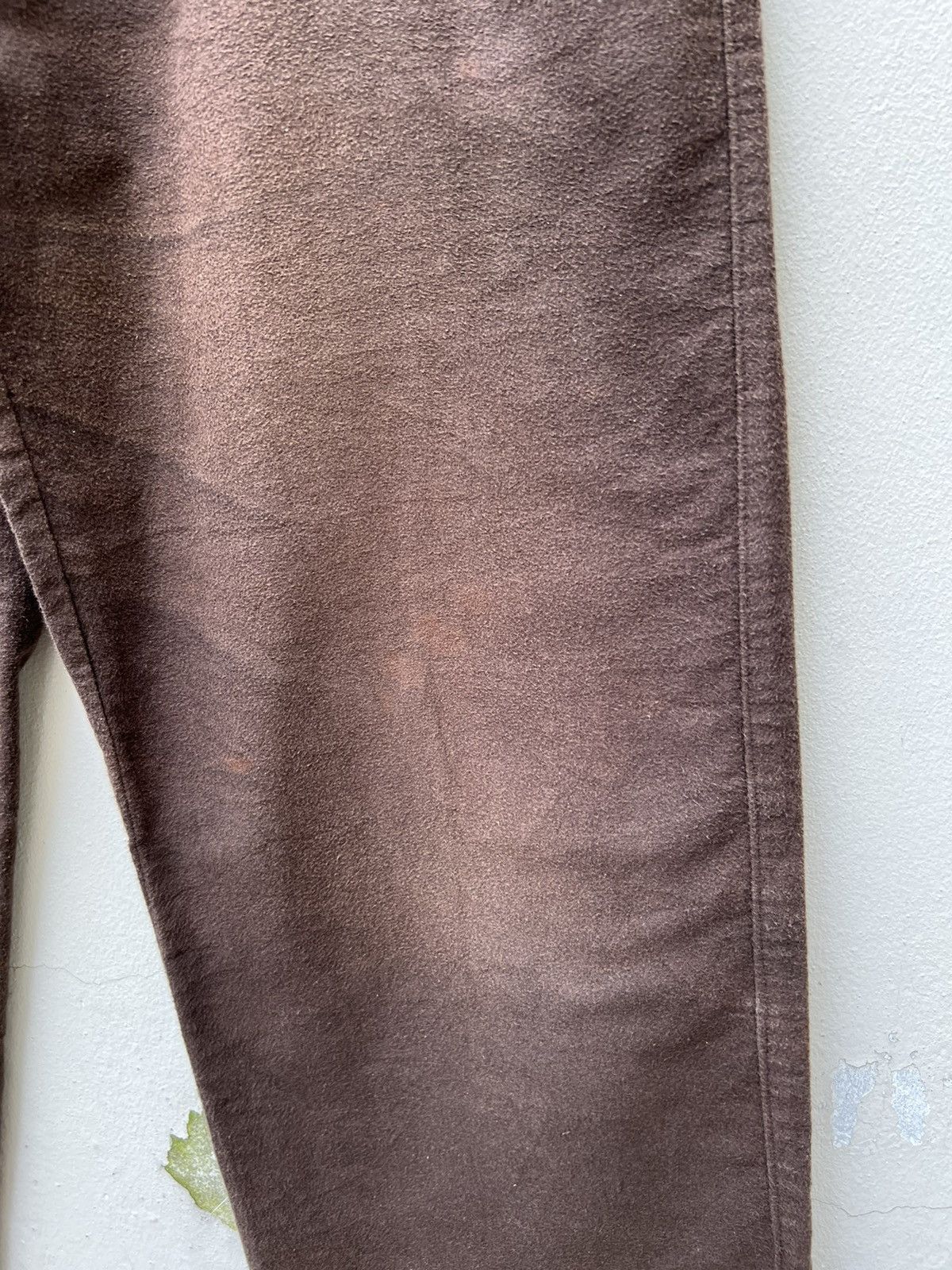 GOODENOUGH VTG Head Porter + Japan Sun Fade Brown Suede Cotton Trouser Size US 31 - 12 Thumbnail