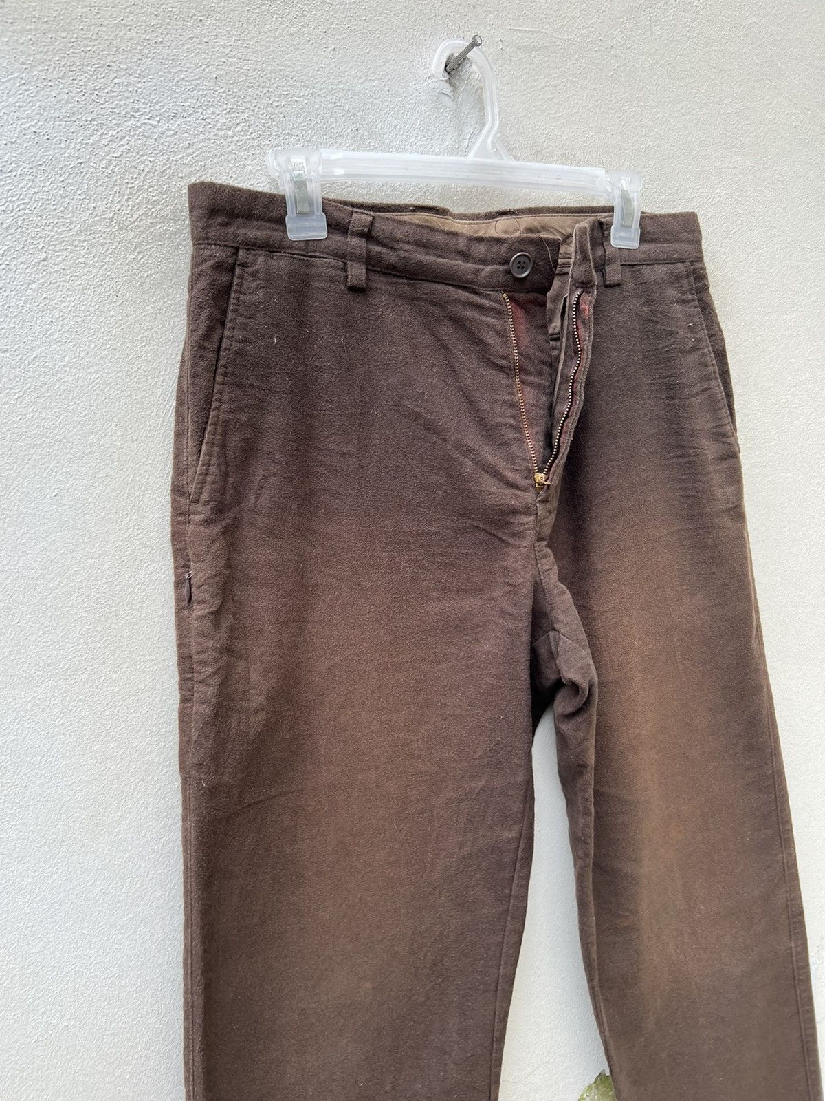 GOODENOUGH VTG Head Porter + Japan Sun Fade Brown Suede Cotton Trouser Size US 31 - 9 Thumbnail