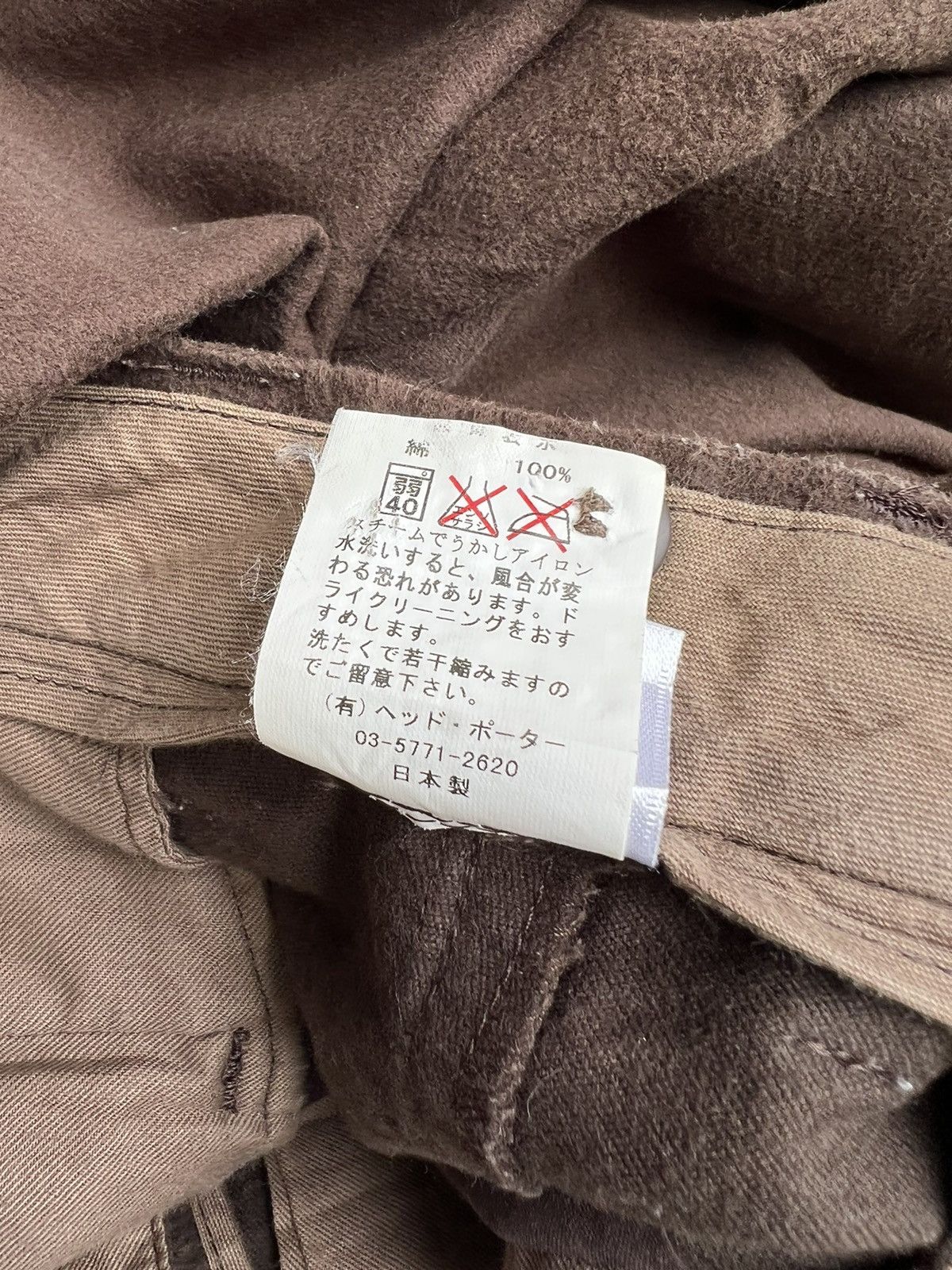GOODENOUGH VTG Head Porter + Japan Sun Fade Brown Suede Cotton Trouser Size US 31 - 25 Thumbnail