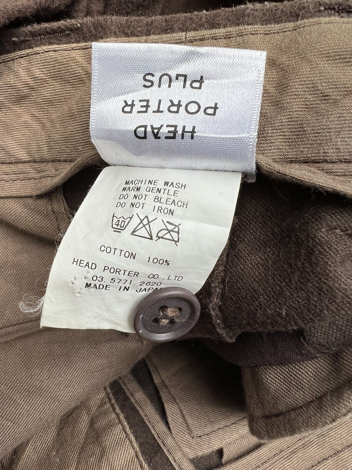 GOODENOUGH VTG Head Porter + Japan Sun Fade Brown Suede Cotton Trouser Size US 31 - 24 Thumbnail